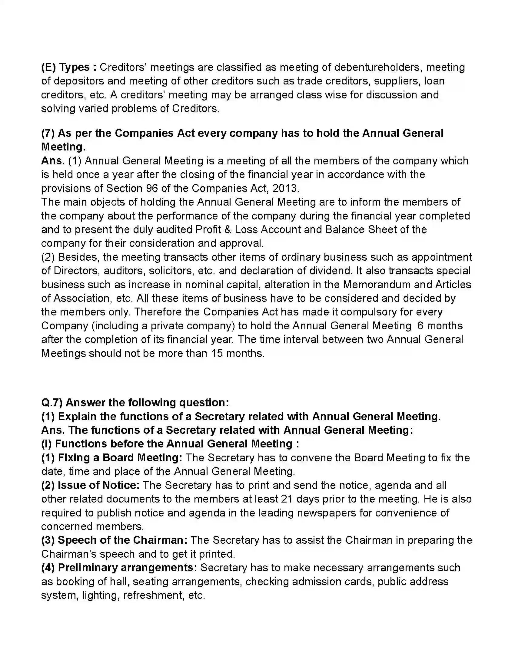 Maharashtra Board Class 11th Secretarial Practice Company Meeting 2 Revision Note 16