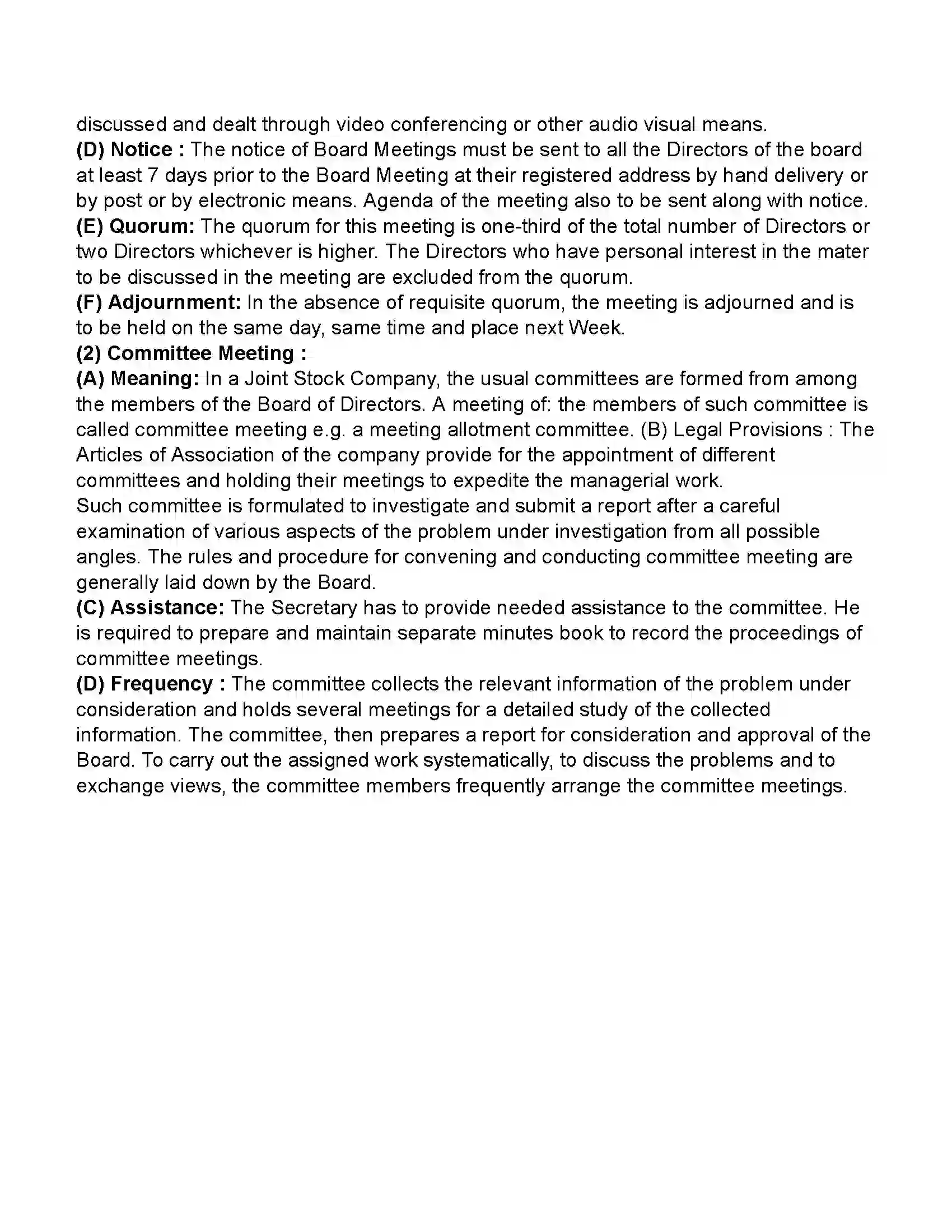 Maharashtra Board Class 11th Secretarial Practice Company Meeting 2 Revision Note 21