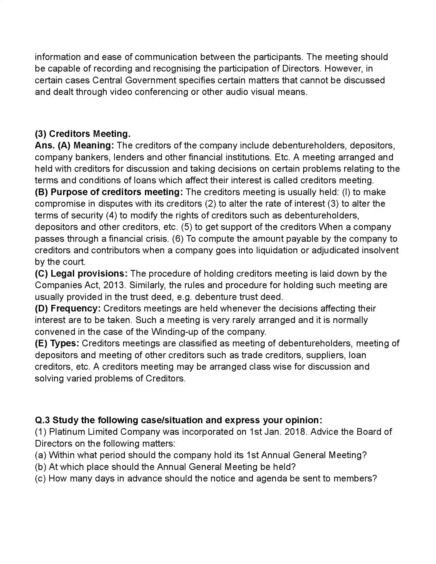 Maharashtra Board Class 11th Secretarial Practice Company Meeting 2 Revision Note 6