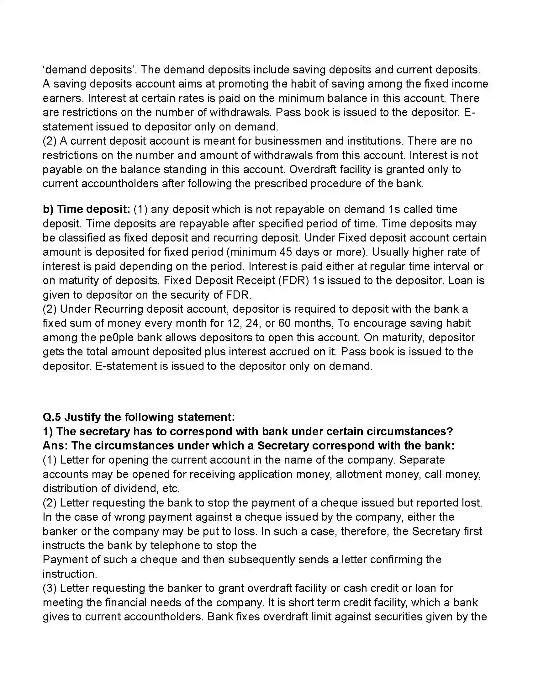 Maharashtra Board Class 11th Secretarial Practice Corresponding With Banks Revision Note 14