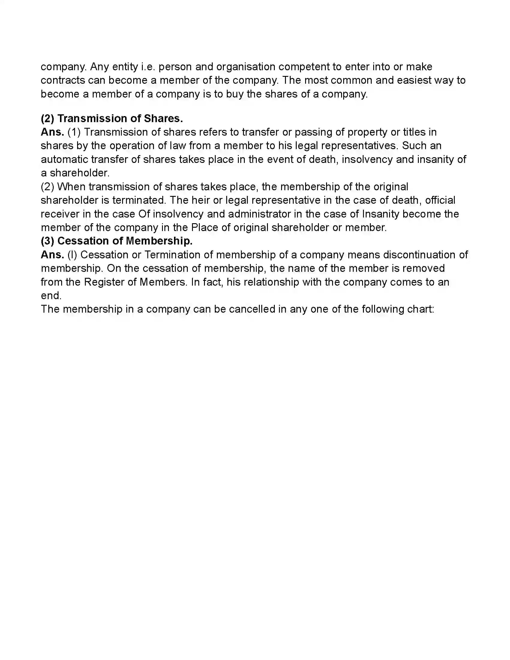 Maharashtra Board Class 11th Secretarial Practice Members of a Company Revision Note 5