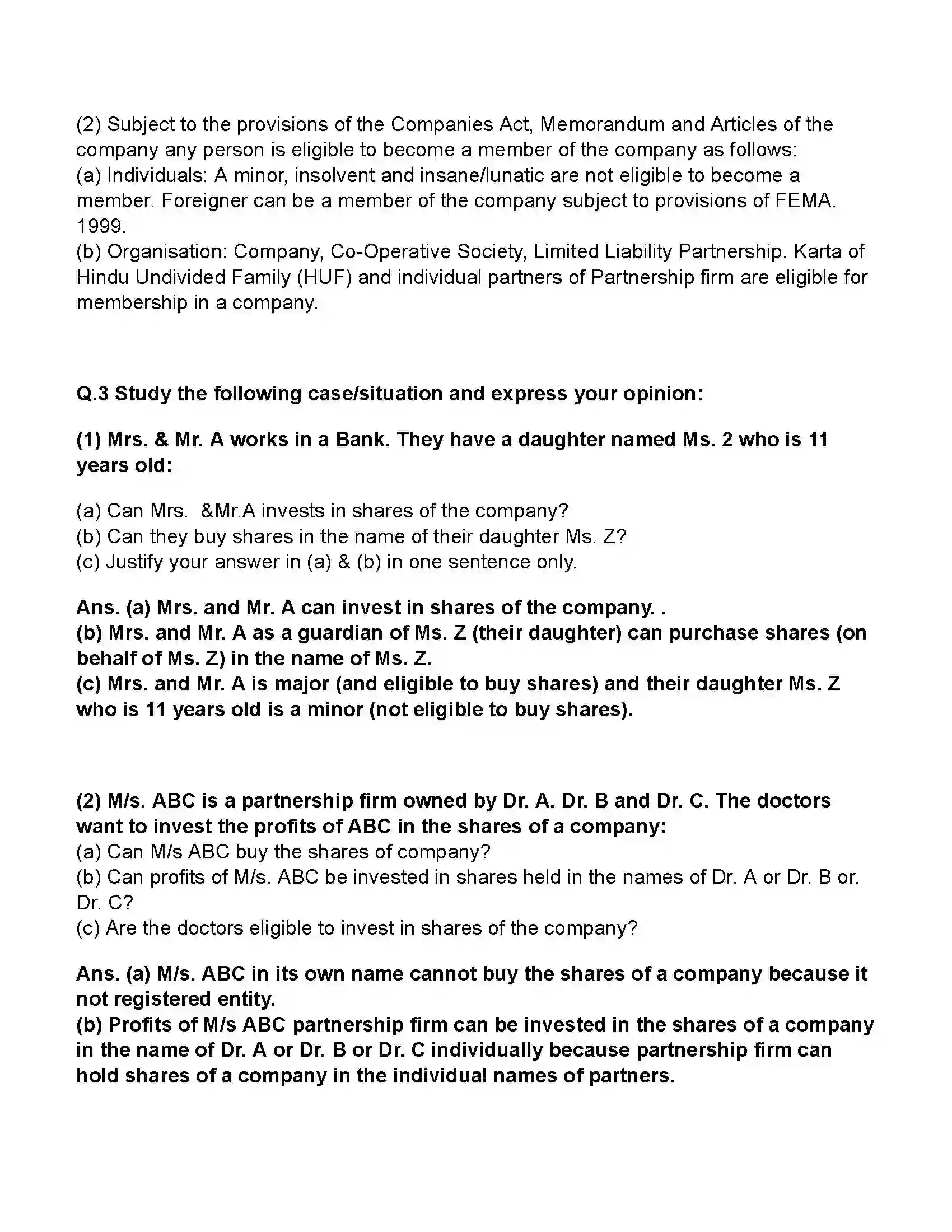 Maharashtra Board Class 11th Secretarial Practice Members of a Company Revision Note 7