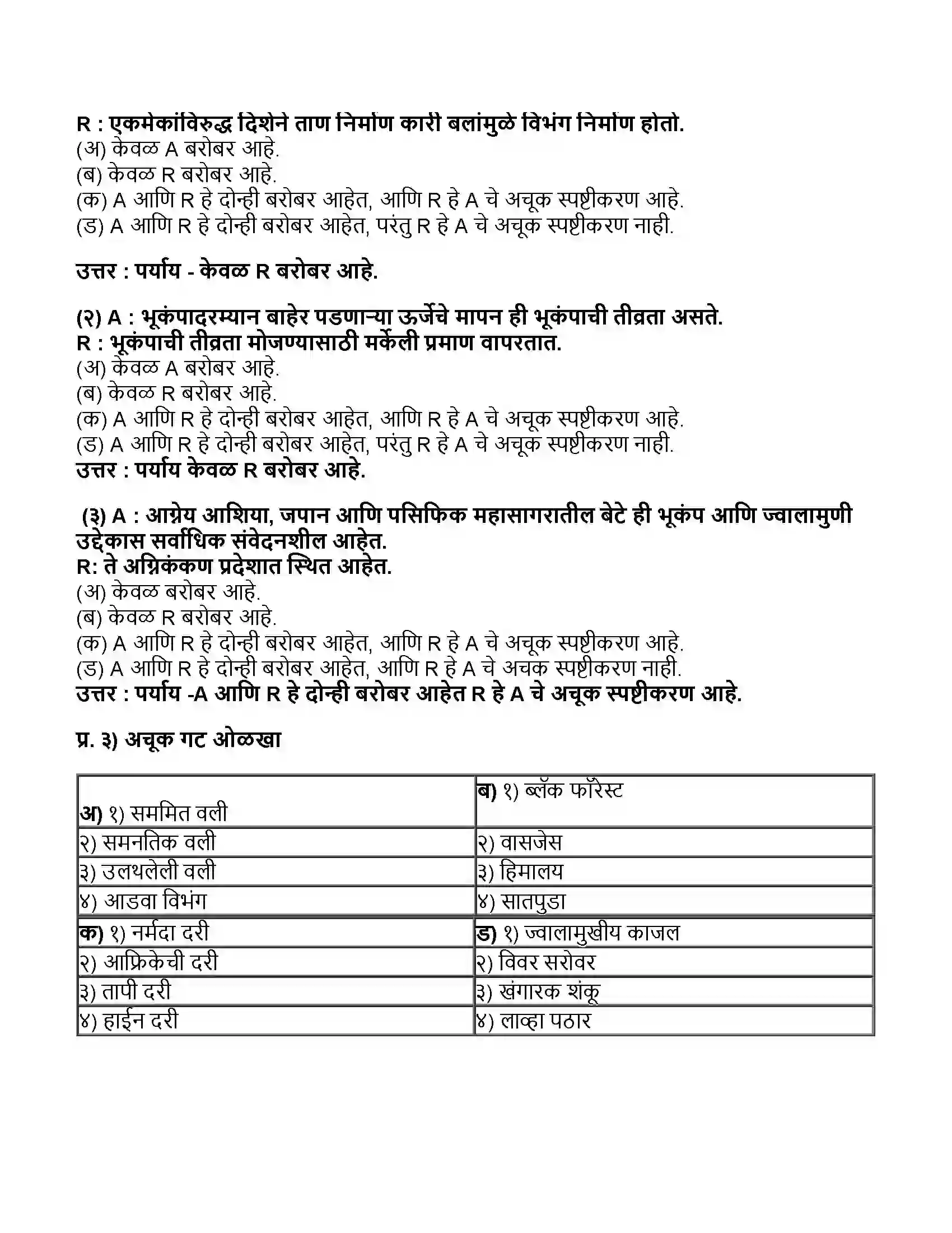 Maharashtra Board Class 11th भूगोल भू-हालचाली Revision Note 2