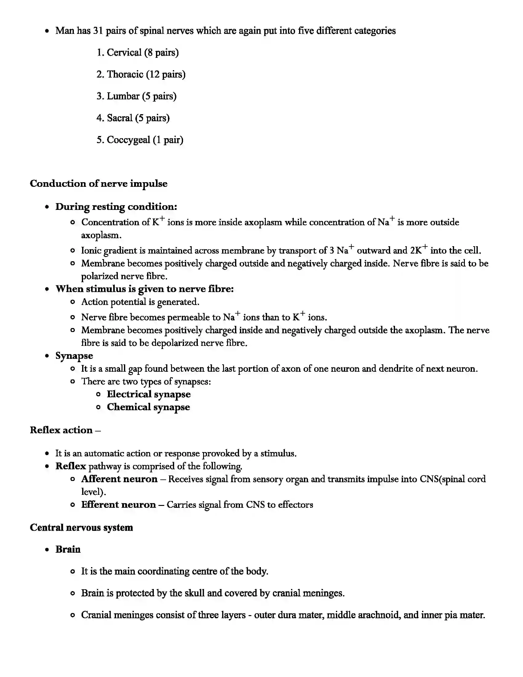 Maharashtra Board Class 12th Biology Control and Co-ordination Revision Note 4
