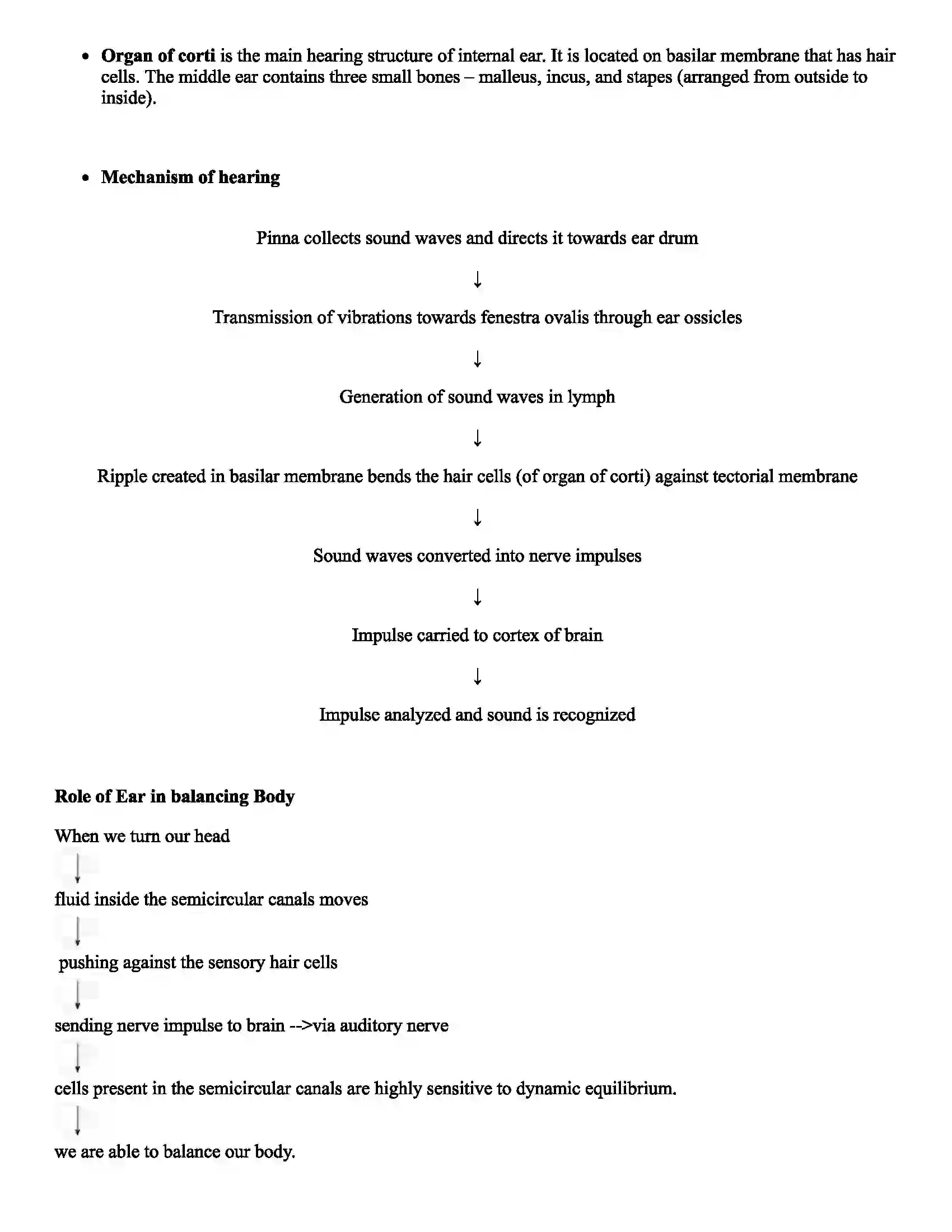 Maharashtra Board Class 12th Biology Control and Co-ordination Revision Note 7