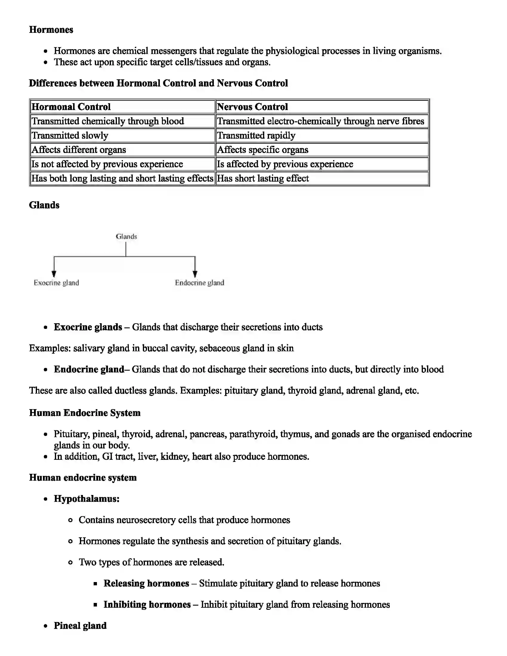 Maharashtra Board Class 12th Biology Control and Co-ordination Revision Note 8