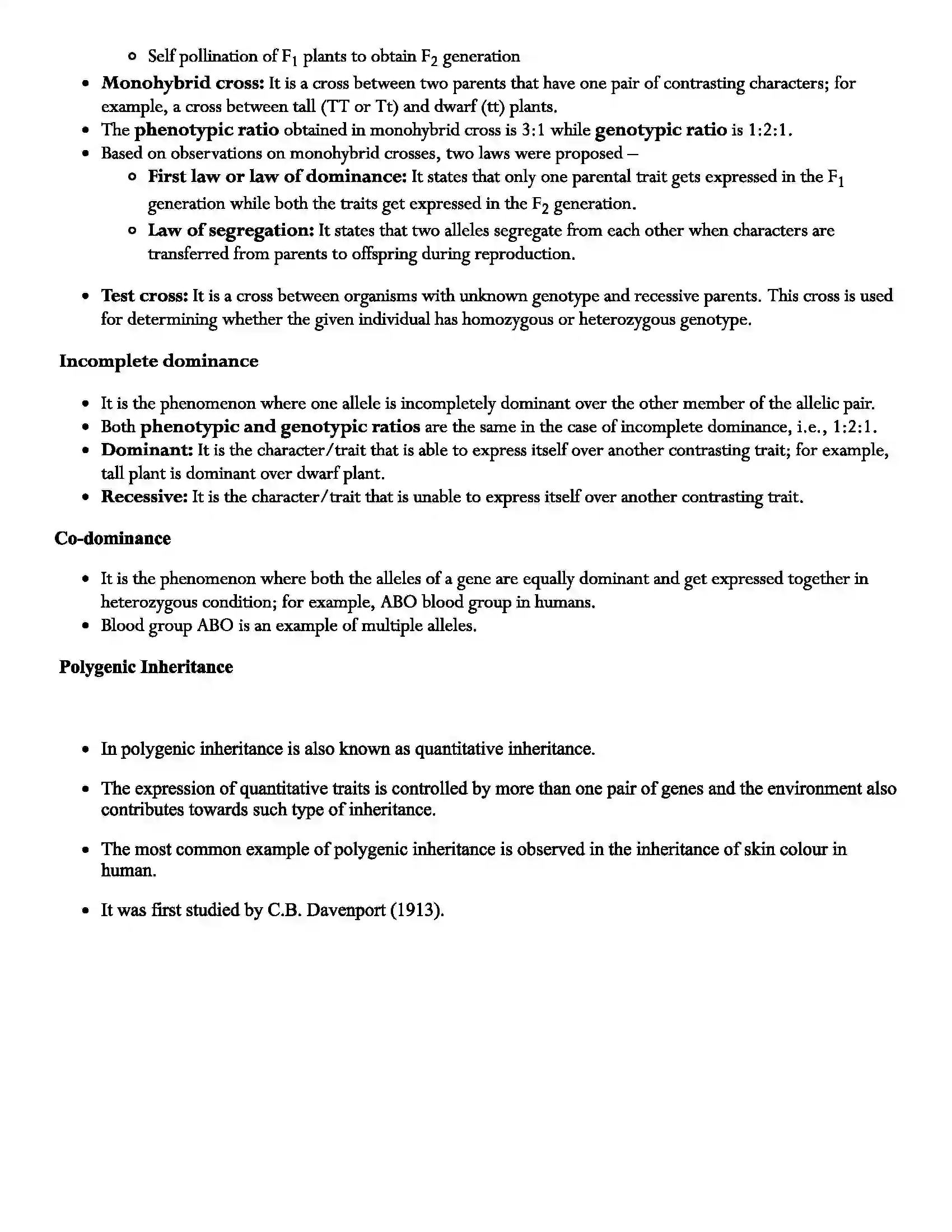 Maharashtra Board Class 12th Biology Genetic Basis of Inheritance Revision Note 4