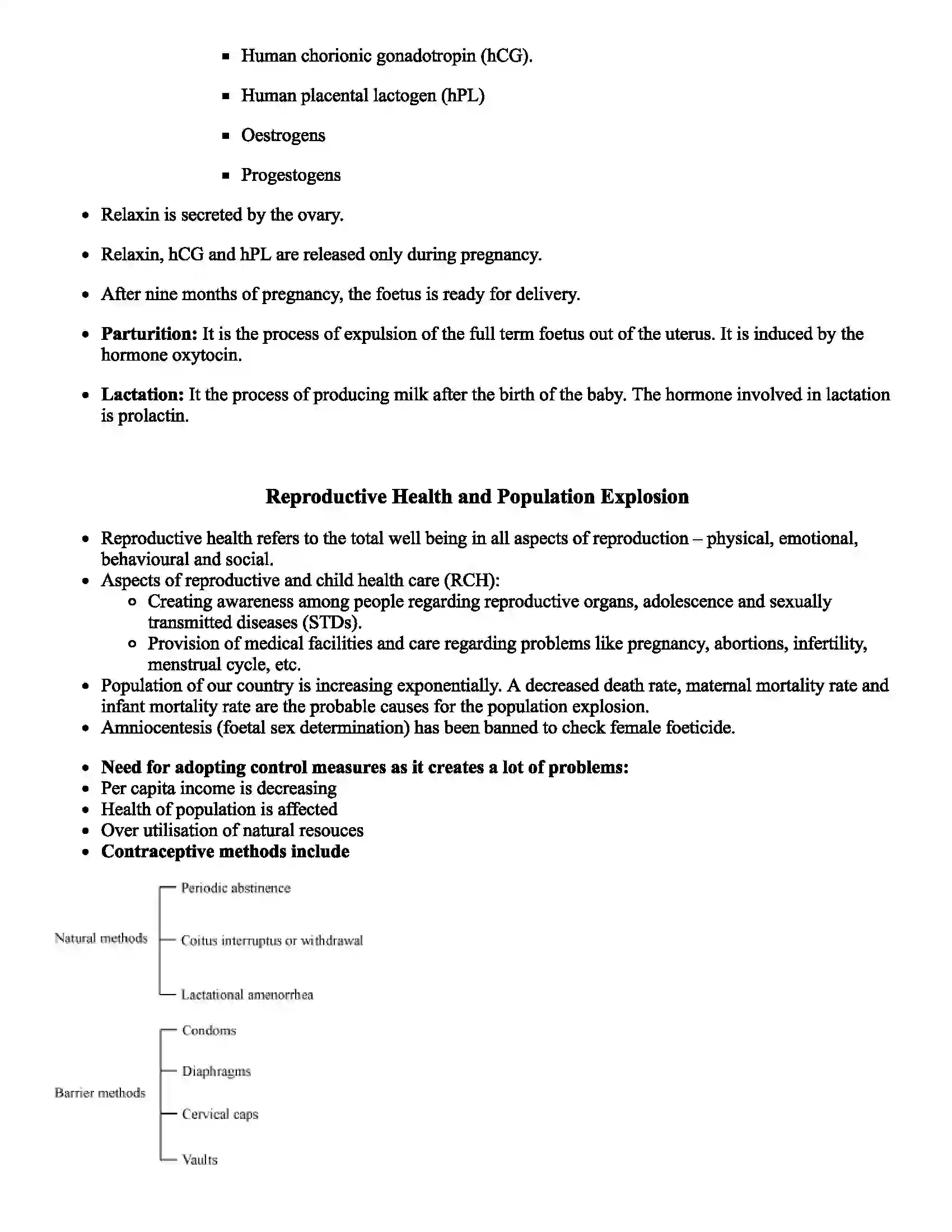 Maharashtra Board Class 12th Biology Human Reproduction Revision Note 7