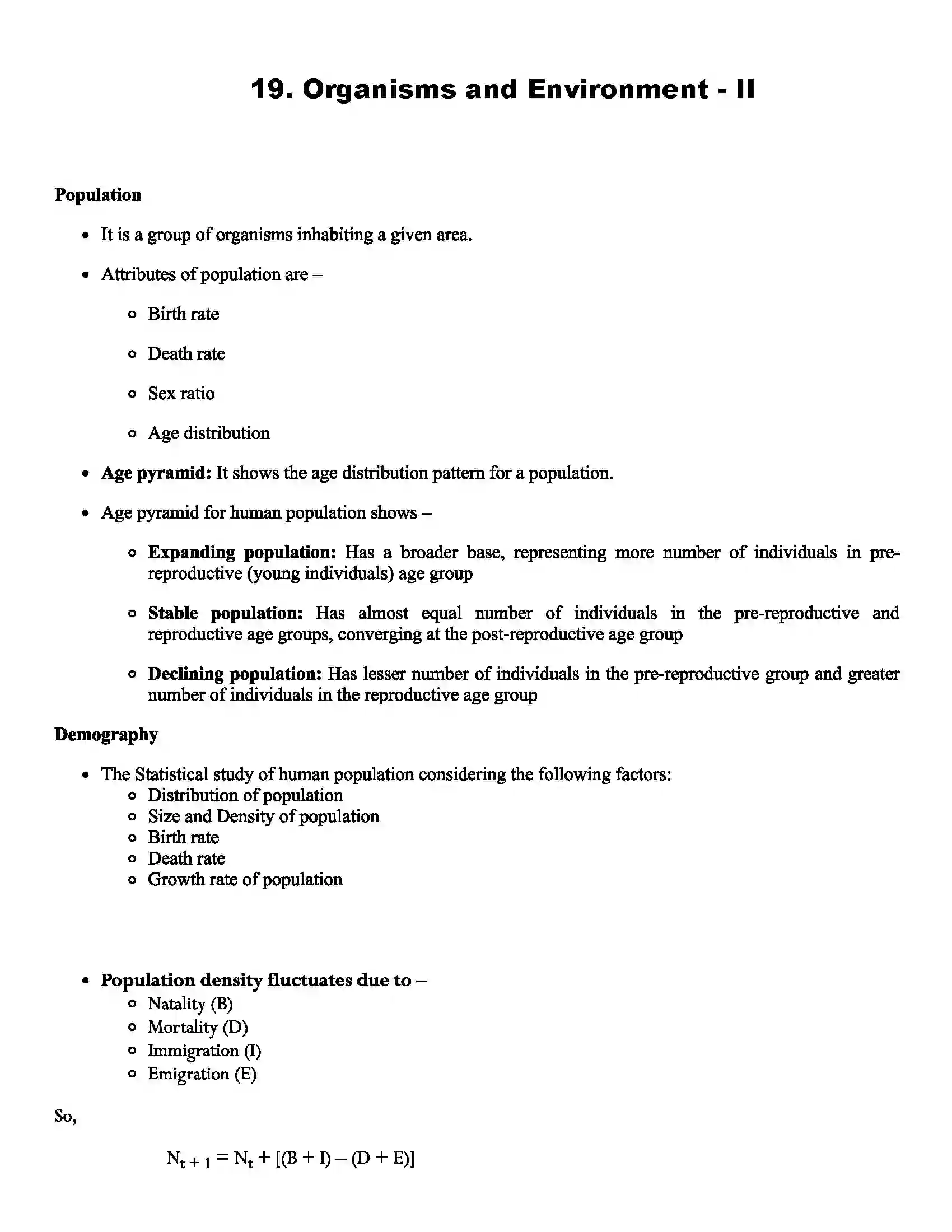 Maharashtra Board Class 12th Biology Organisms and Environment - II Revision Note 1