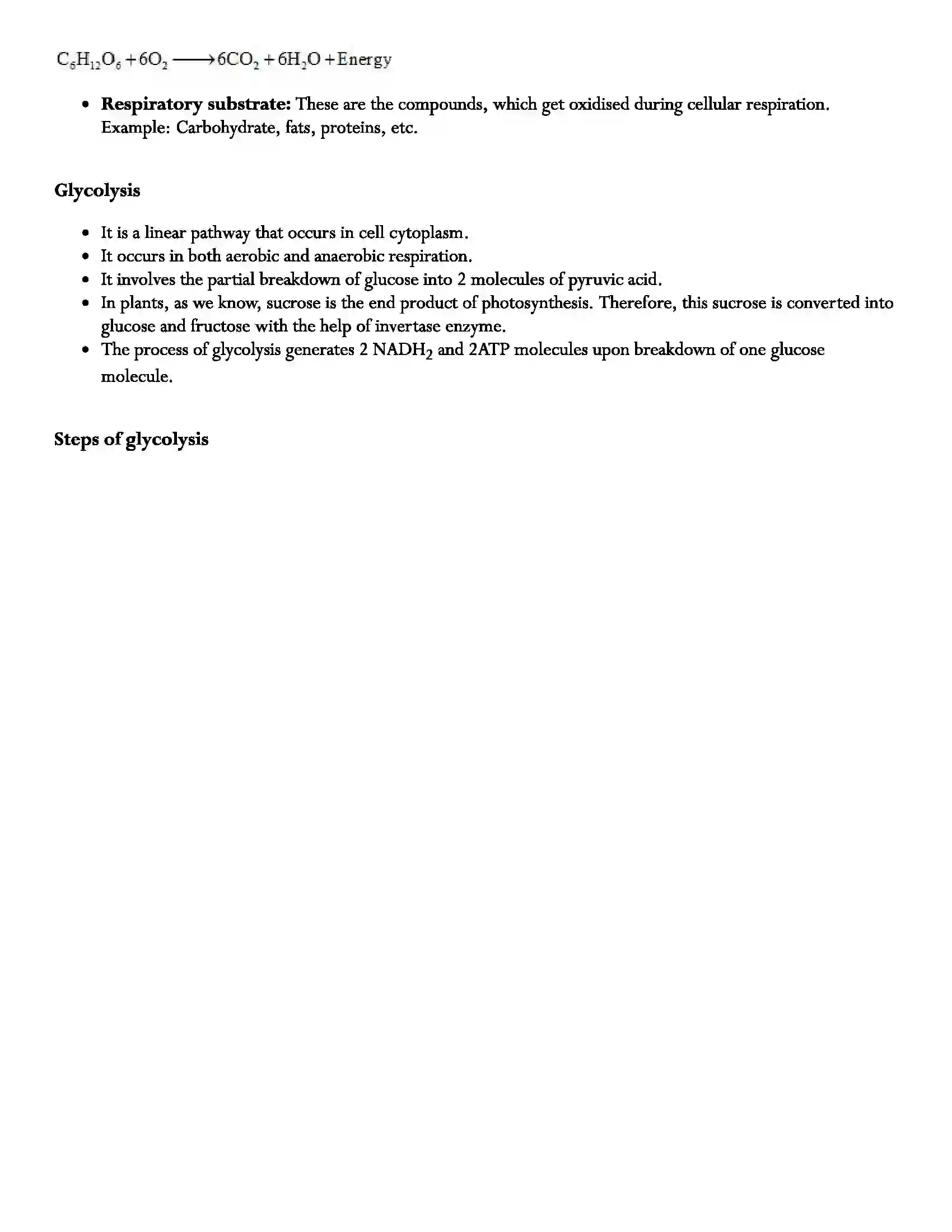 Maharashtra Board Class 12th Biology Respiration Revision Note 3