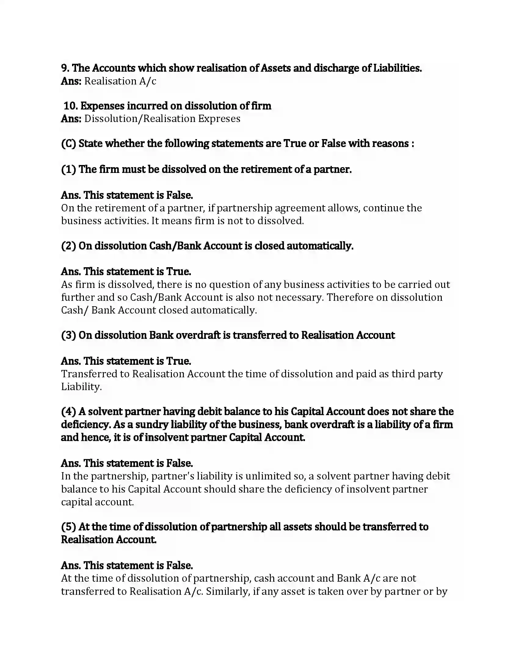 Maharashtra Board Class 12th Book-Keeping & Accountancy Dissolution Of Partnership Firm Revision Note 3