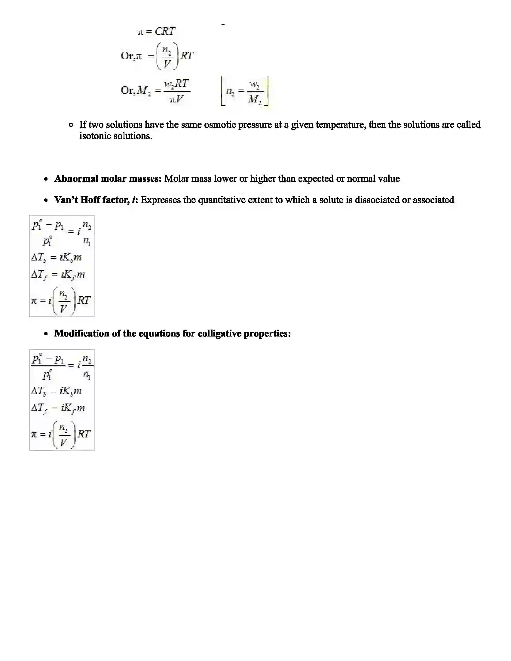 Maharashtra Board Class 12th Chemistry Solutions and Colligative Properties Revision Note 8