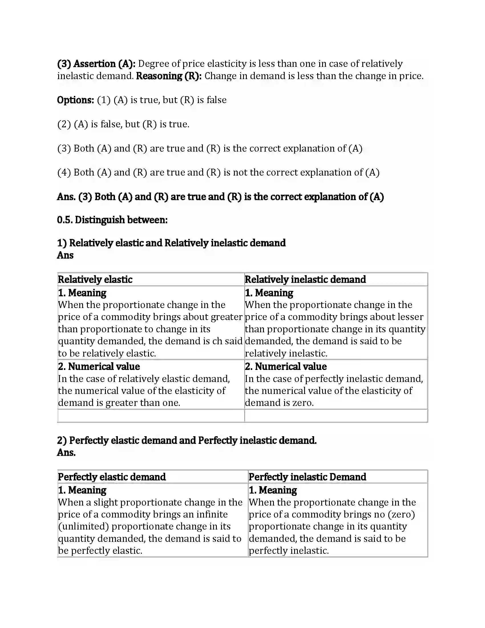 Maharashtra Board Class 12th Economics Elasticity of Demand Revision Note 3