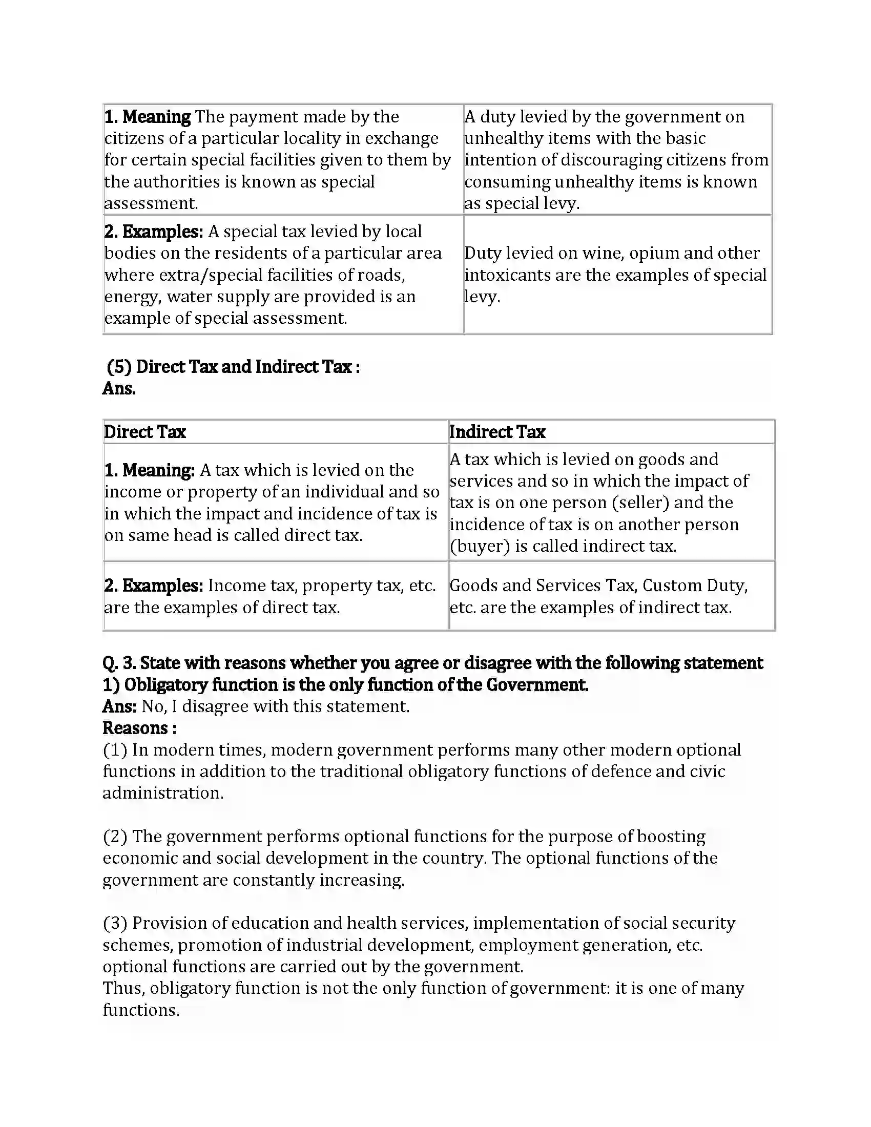 Maharashtra Board Class 12th Economics Public Finance in India Revision Note 4