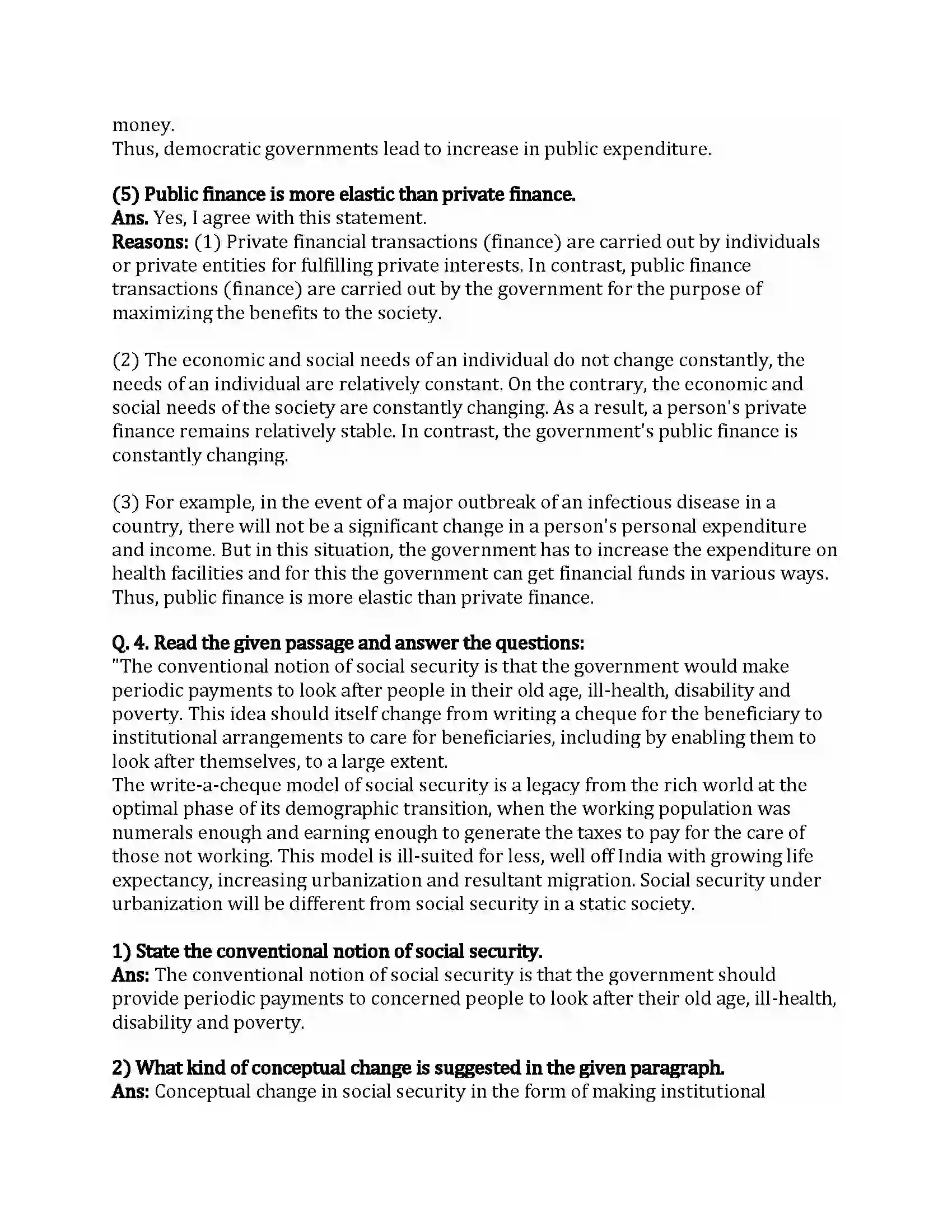 Maharashtra Board Class 12th Economics Public Finance in India Revision Note 6