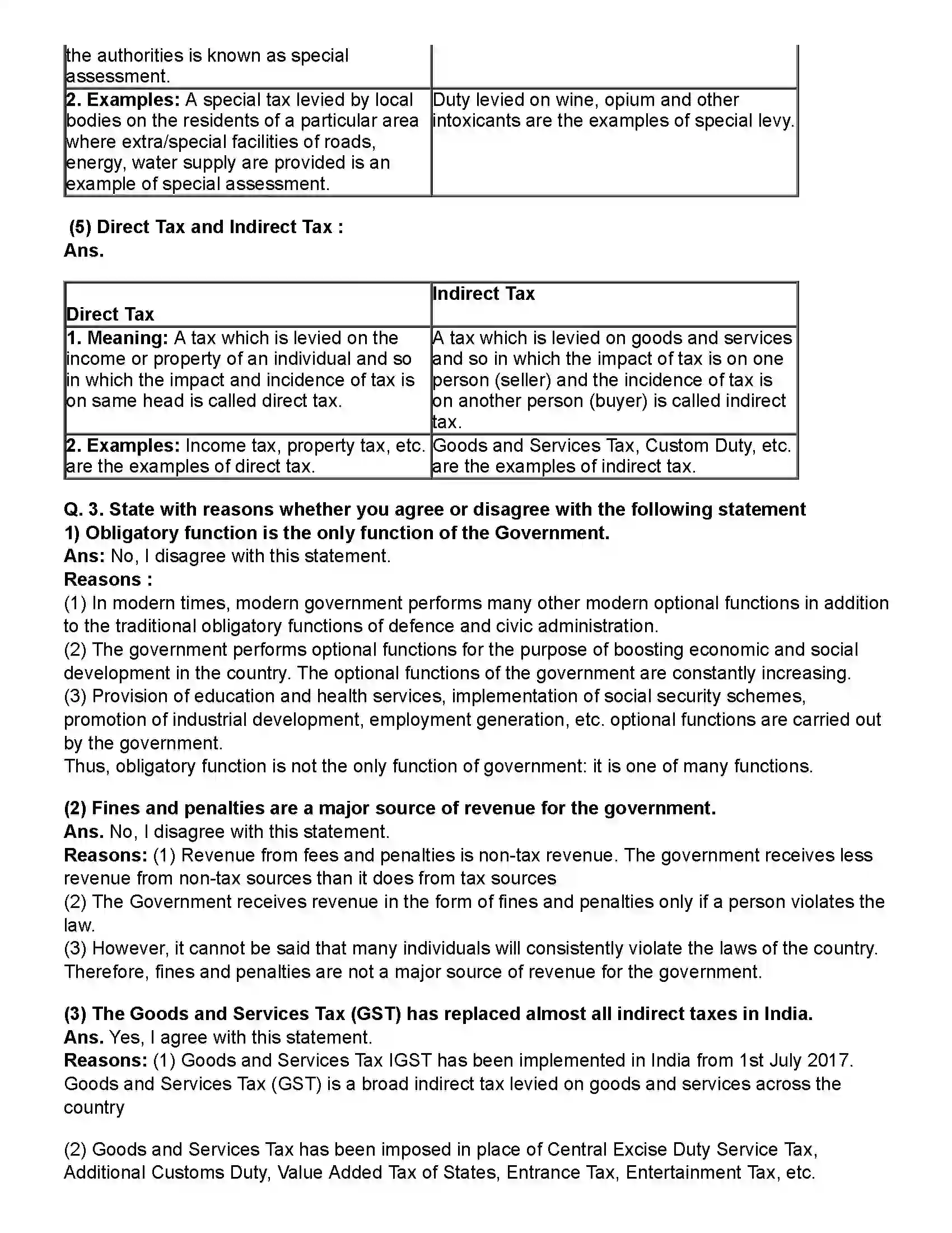 Maharashtra Board Class 12th Economics Public Finance in India Revision Note 4
