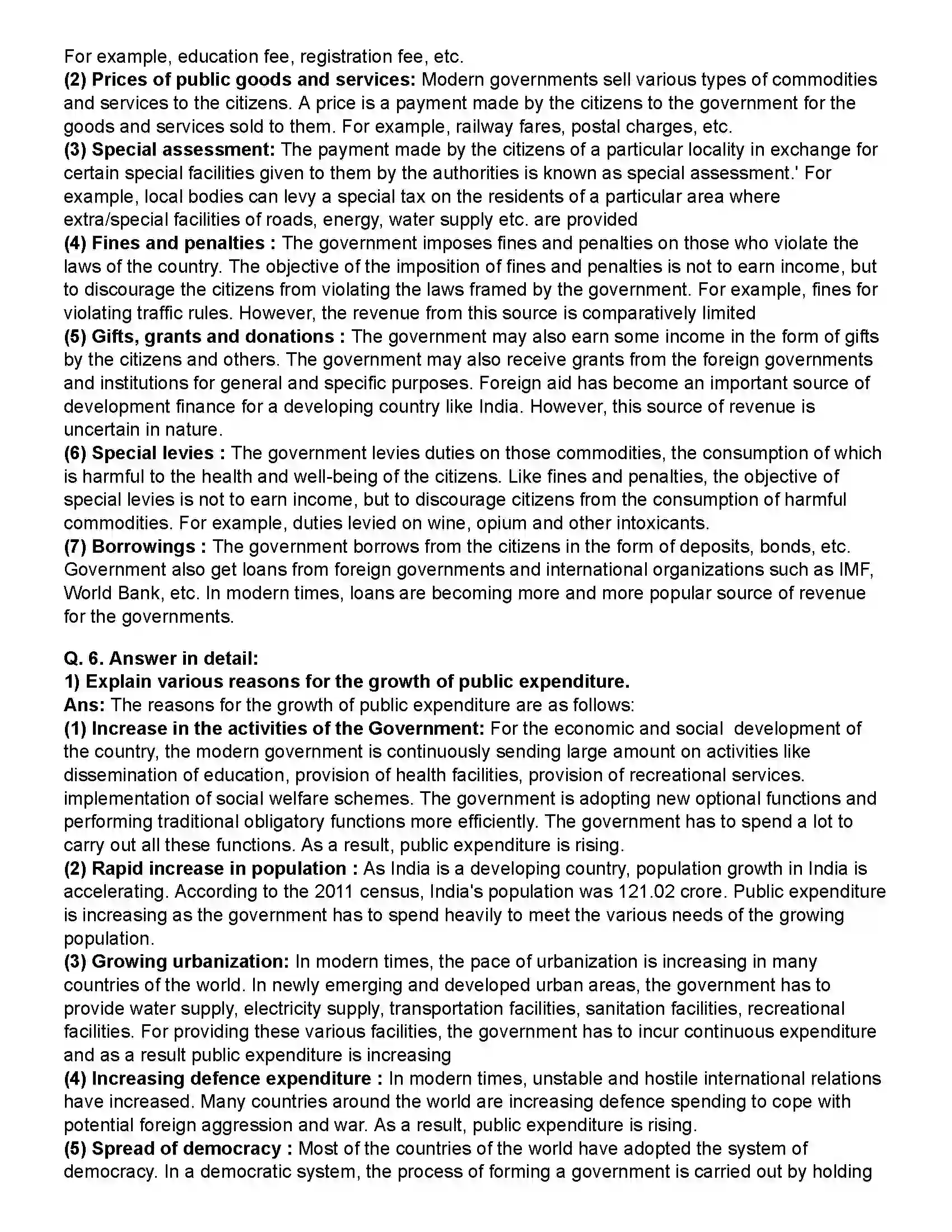Maharashtra Board Class 12th Economics Public Finance in India Revision Note 7