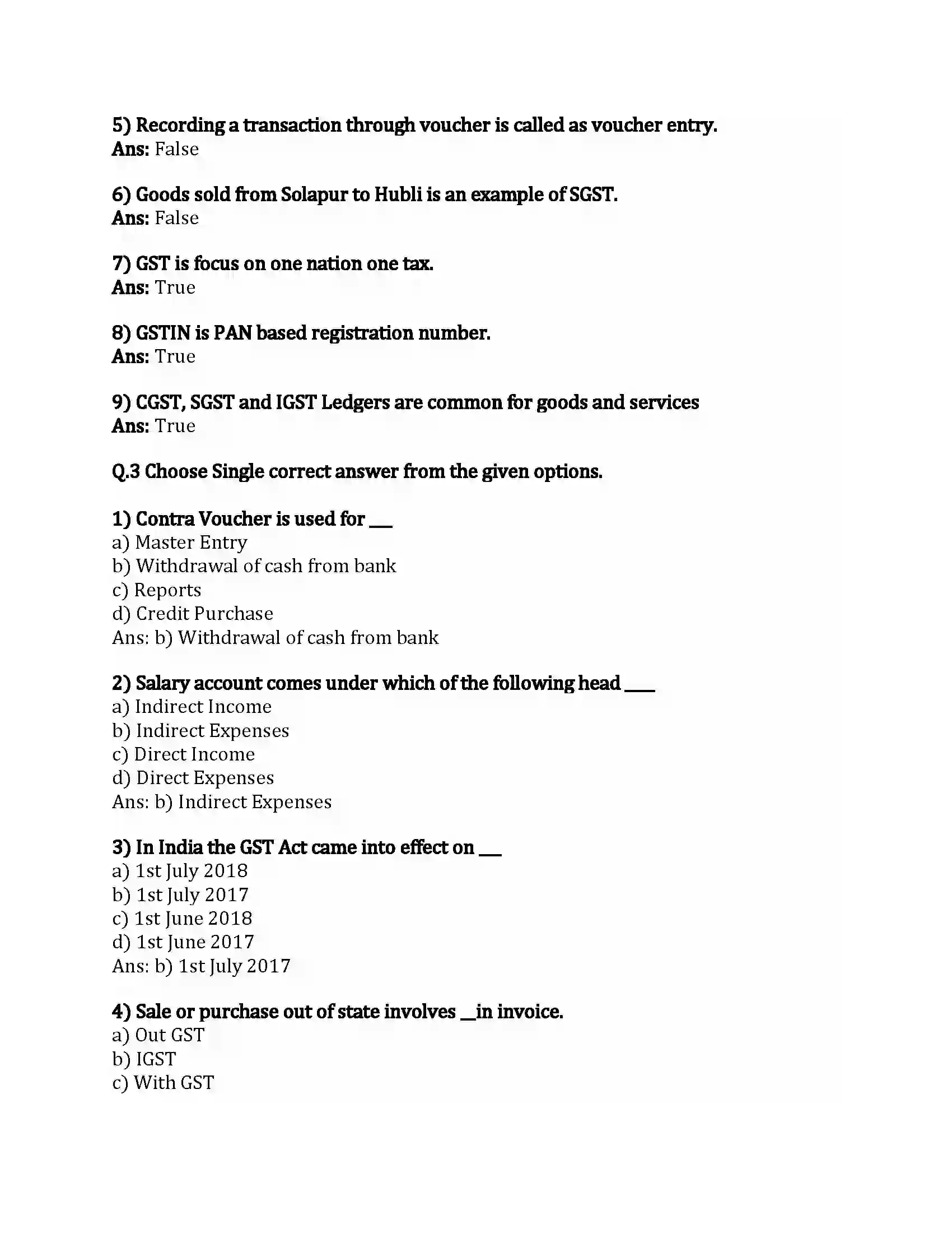 Maharashtra Board Class 12th Infromation Technology Computer used Accounting with GST Revision Note 2