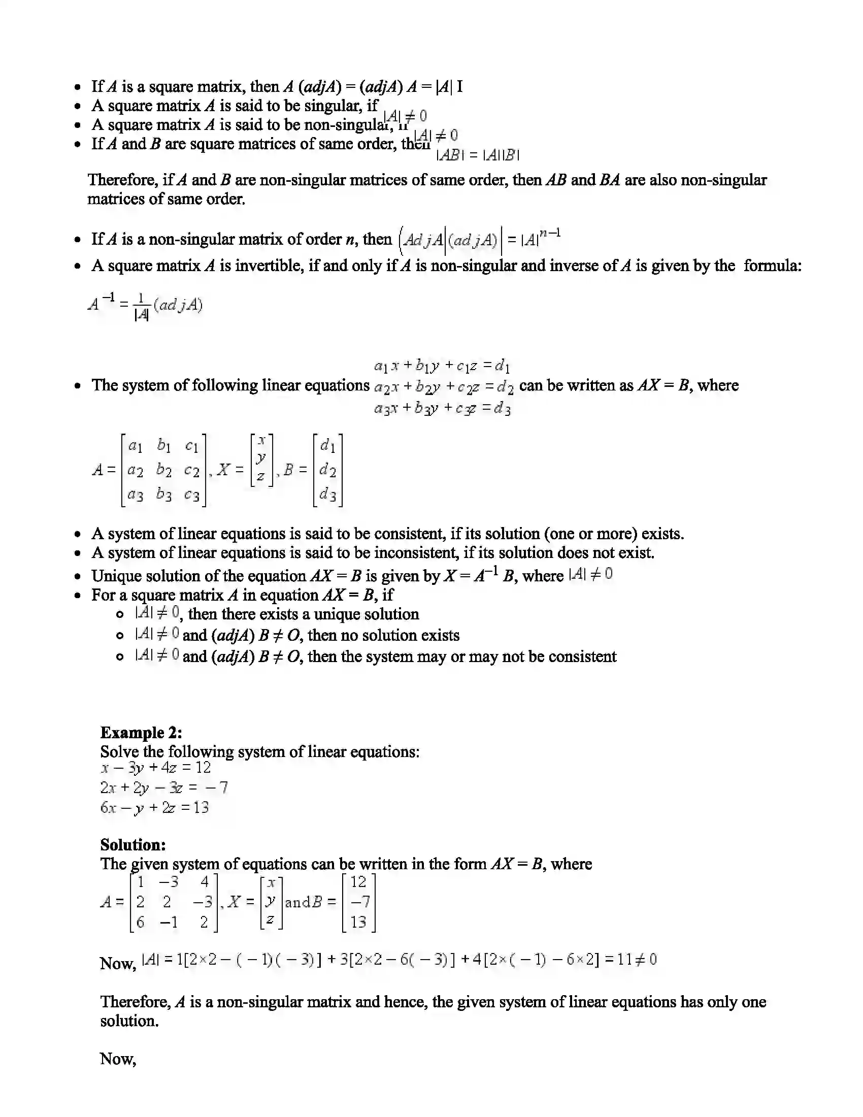 Maharashtra Board Class 12th Mathematics Matrices Revision Note 2