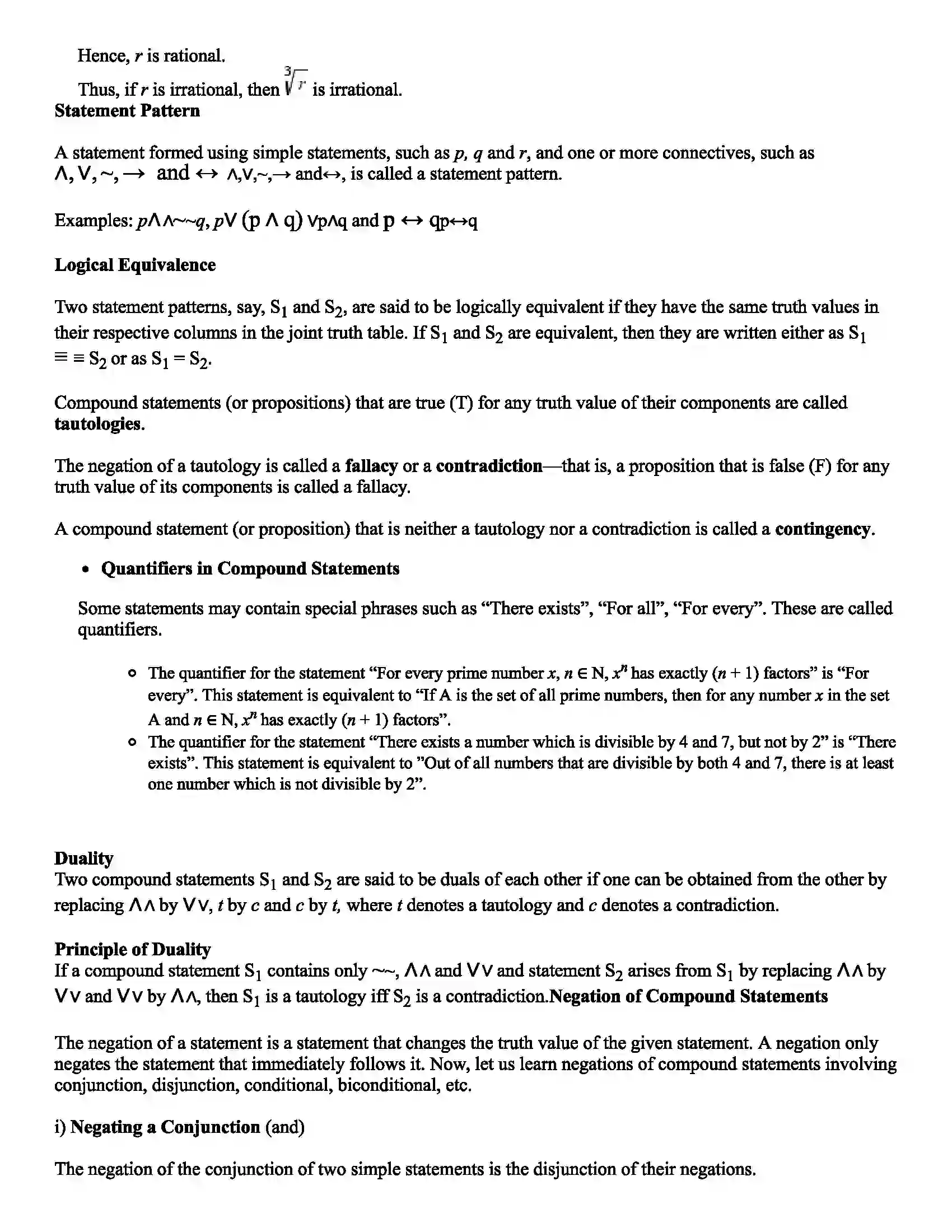 Maharashtra Board Class 12th Mathematics Part - I Mathematical Logic Revision Note 4