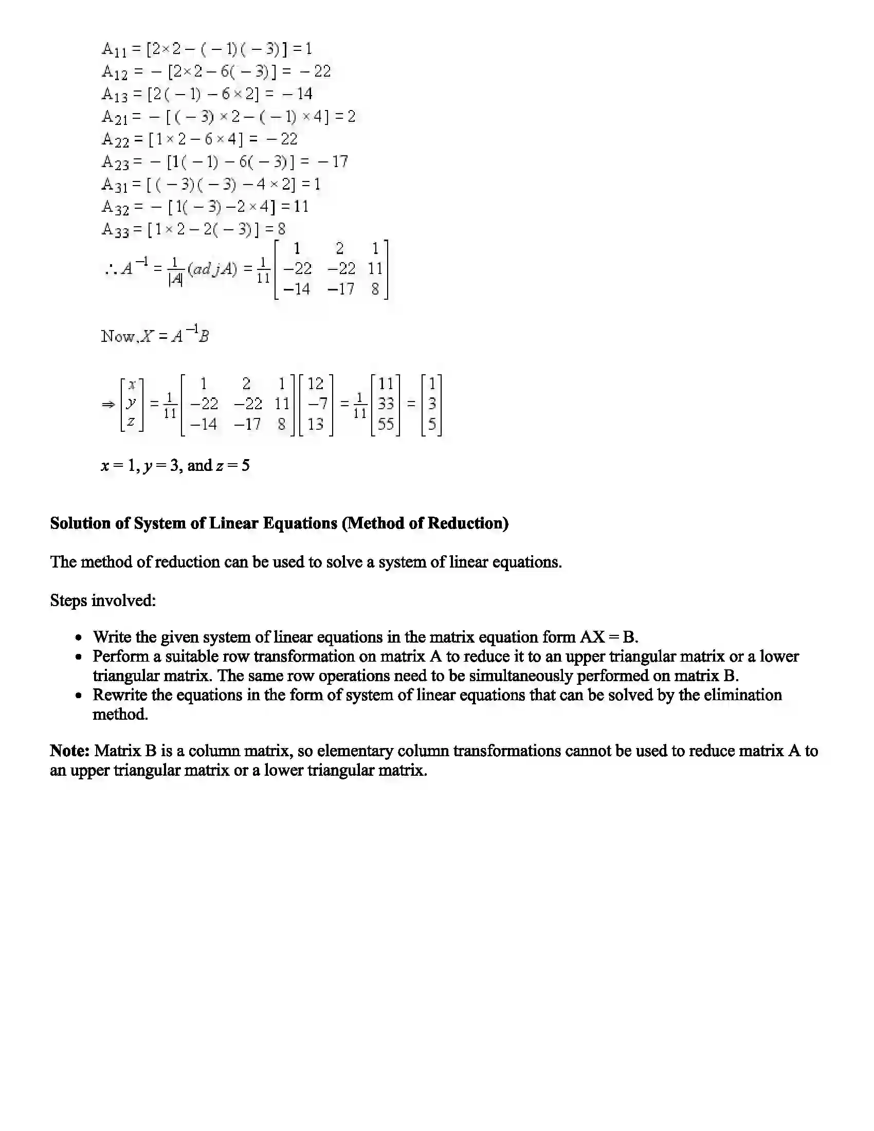 Maharashtra Board Class 12th Mathematics Part - I Matrices Revision Note 3