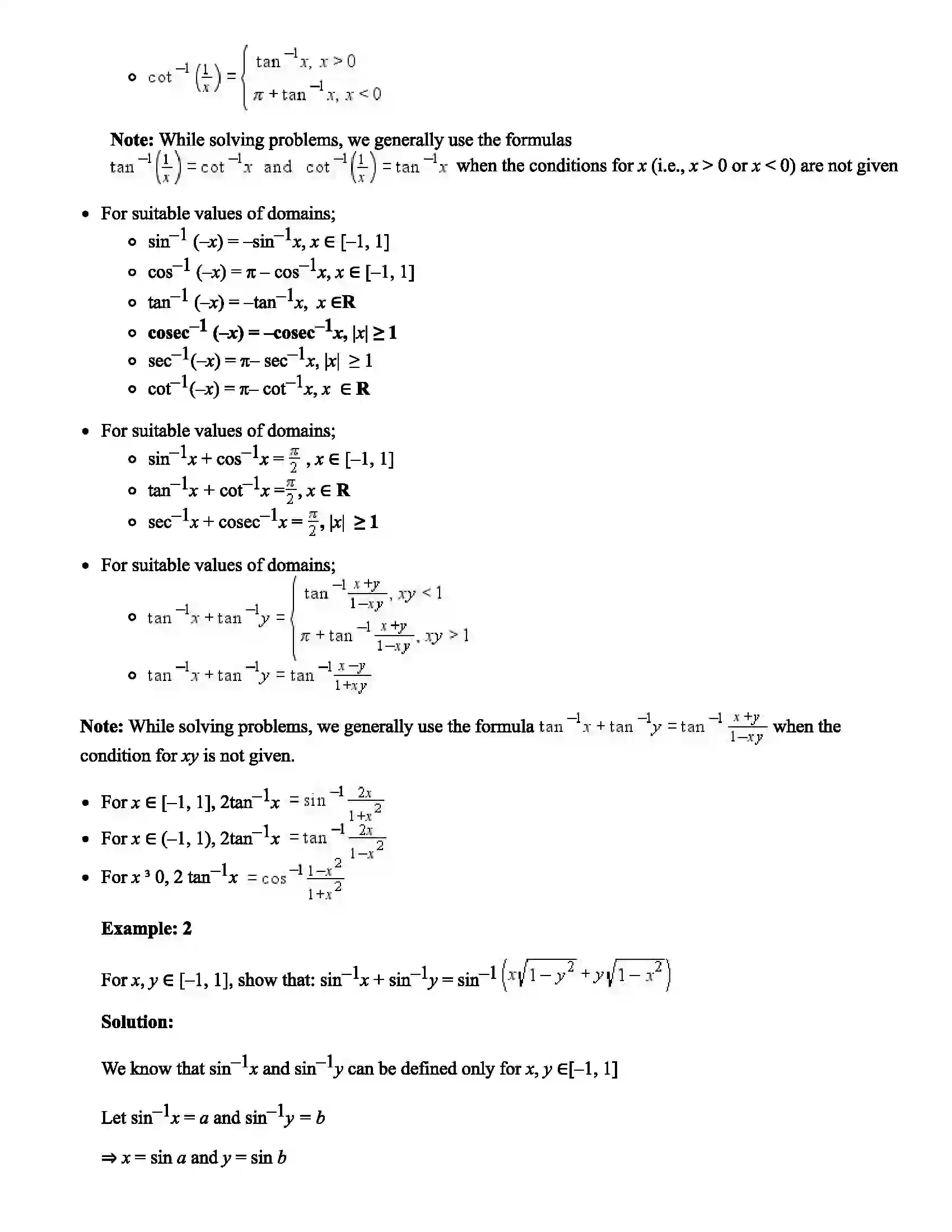 Maharashtra Board Class 12th Mathematics Part - I Trigonometric Functions Revision Note 11