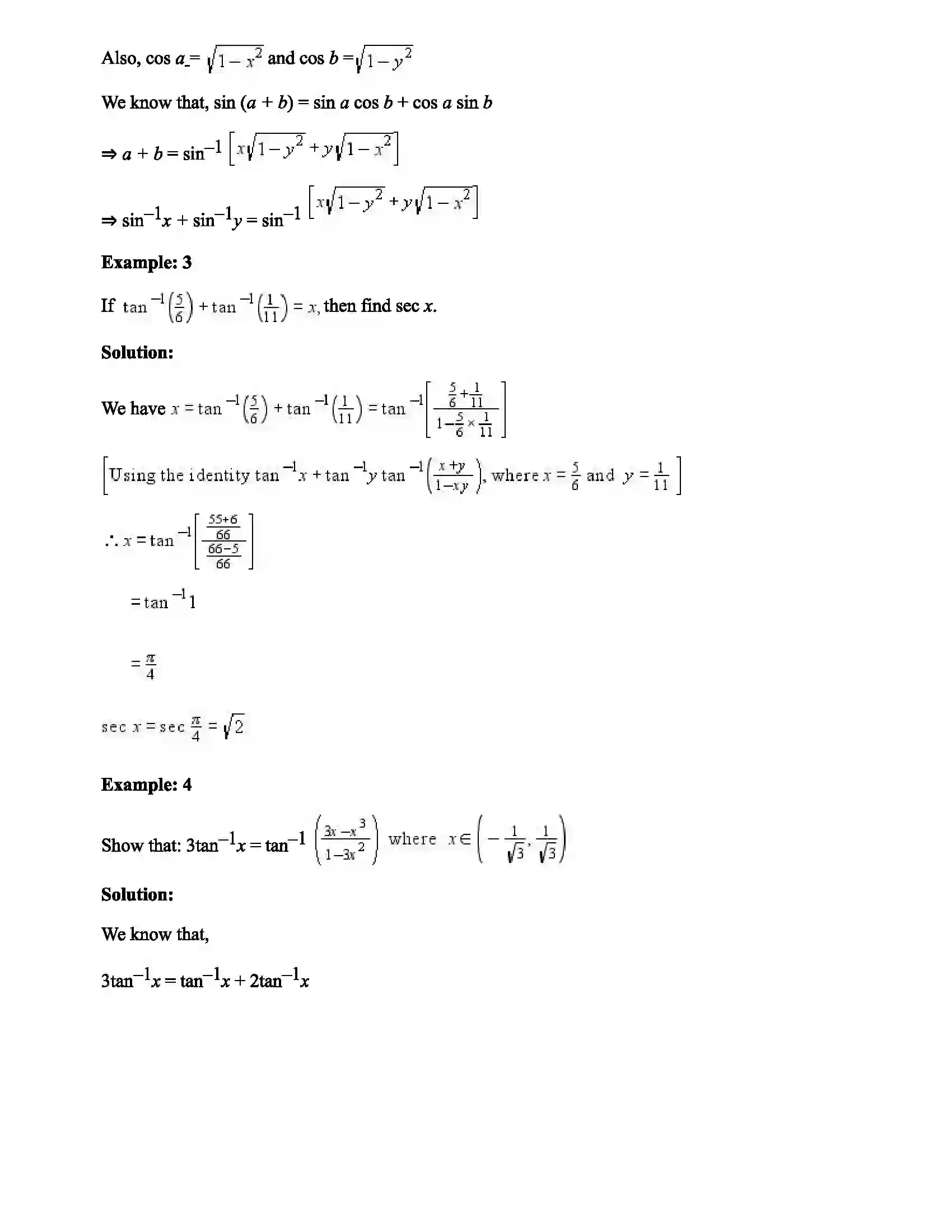 Maharashtra Board Class 12th Mathematics Part - I Trigonometric Functions Revision Note 12