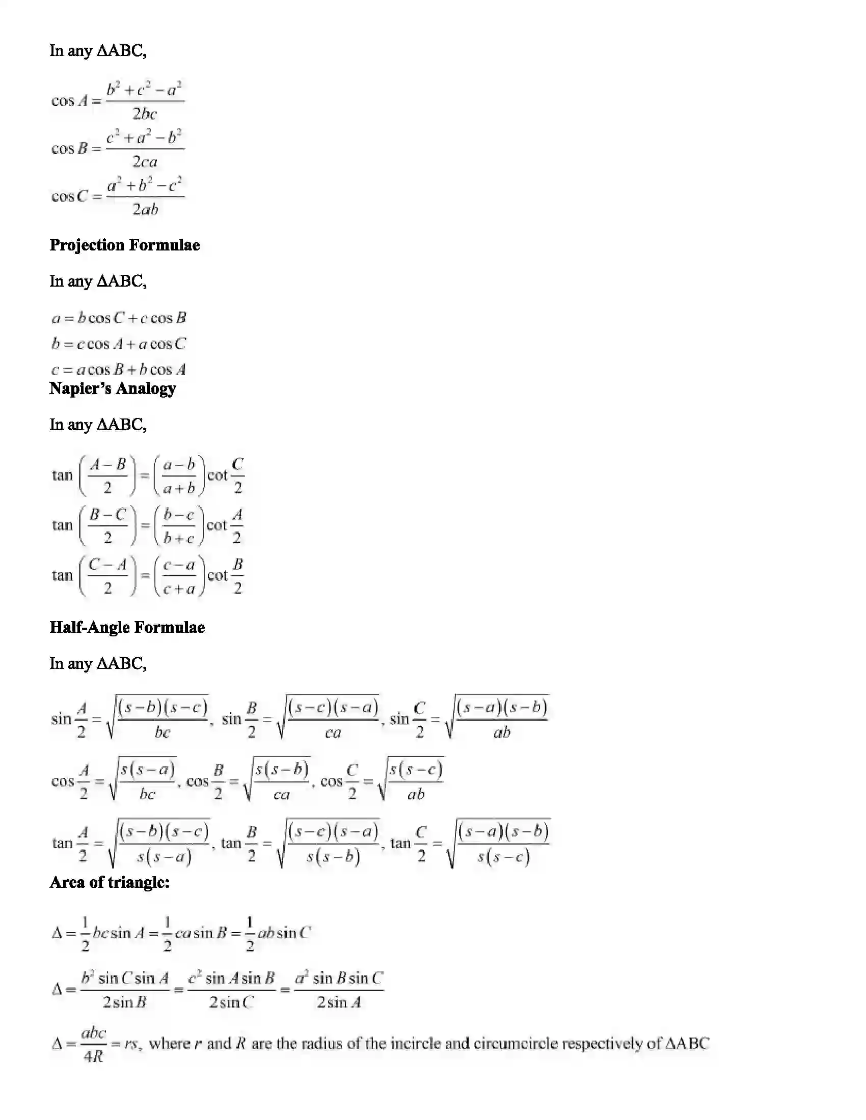 Maharashtra Board Class 12th Mathematics Part - I Trigonometric Functions Revision Note 4