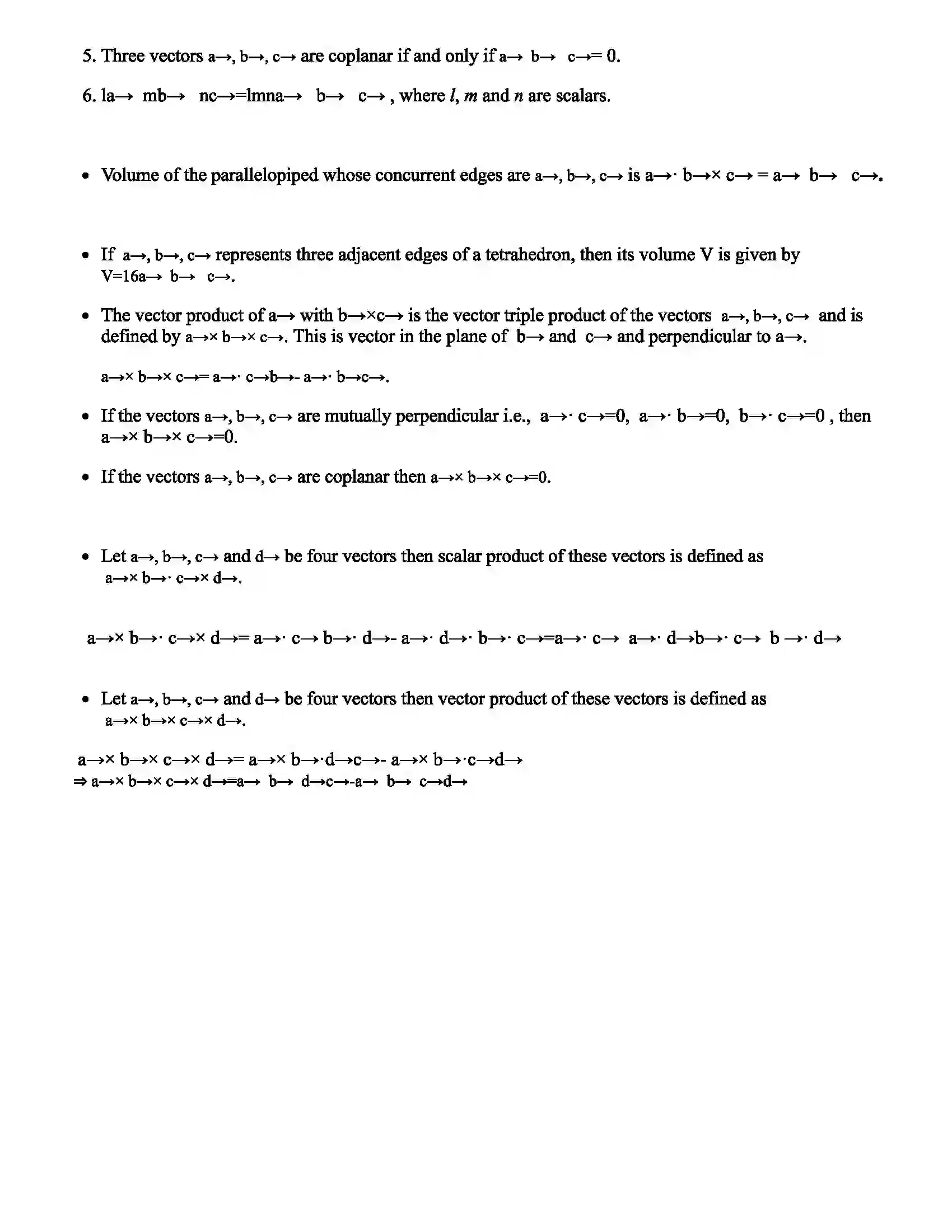 Maharashtra Board Class 12th Mathematics Part - I Vectors Revision Note 3