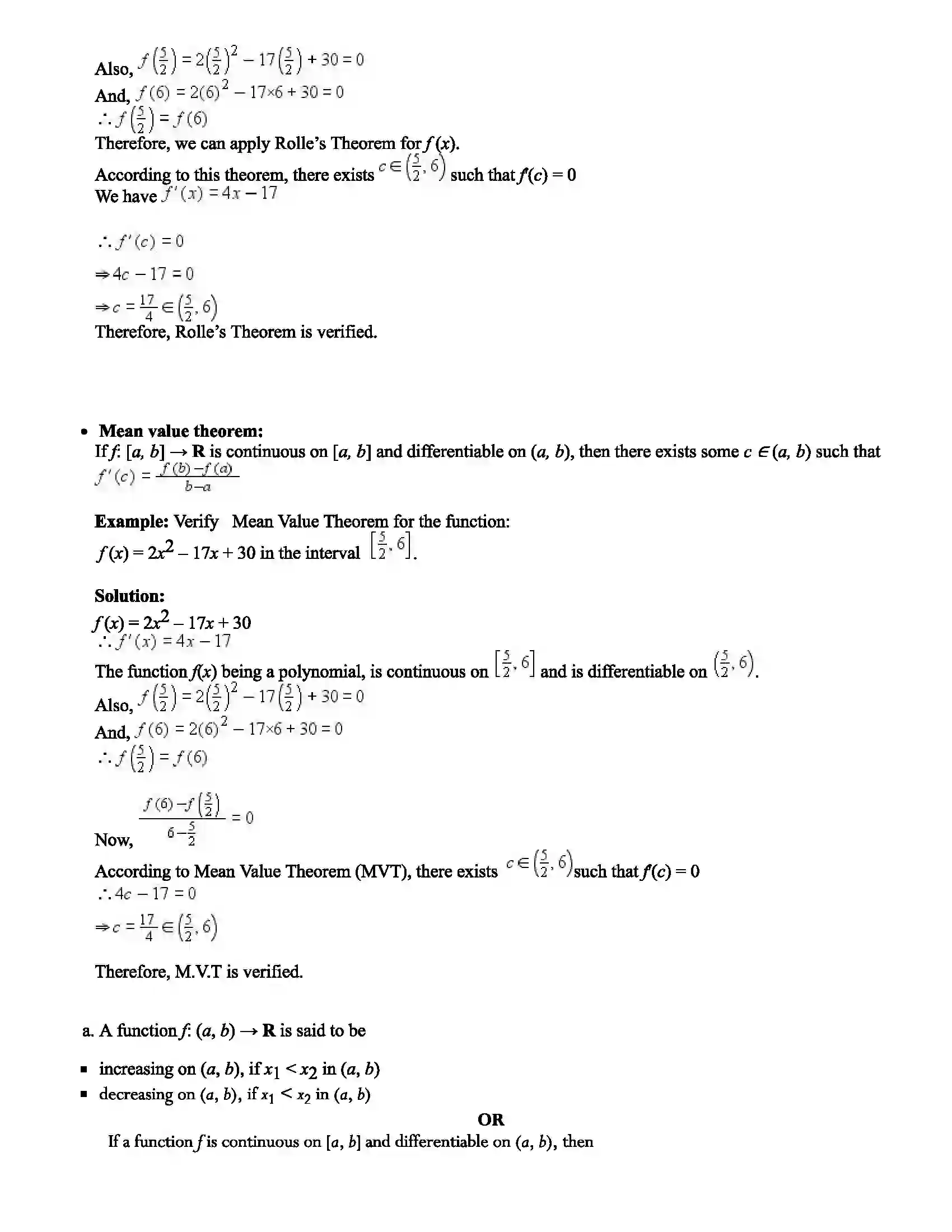 Maharashtra Board Class 12th Mathematics Part - II Application of Derivatives Revision Note 2