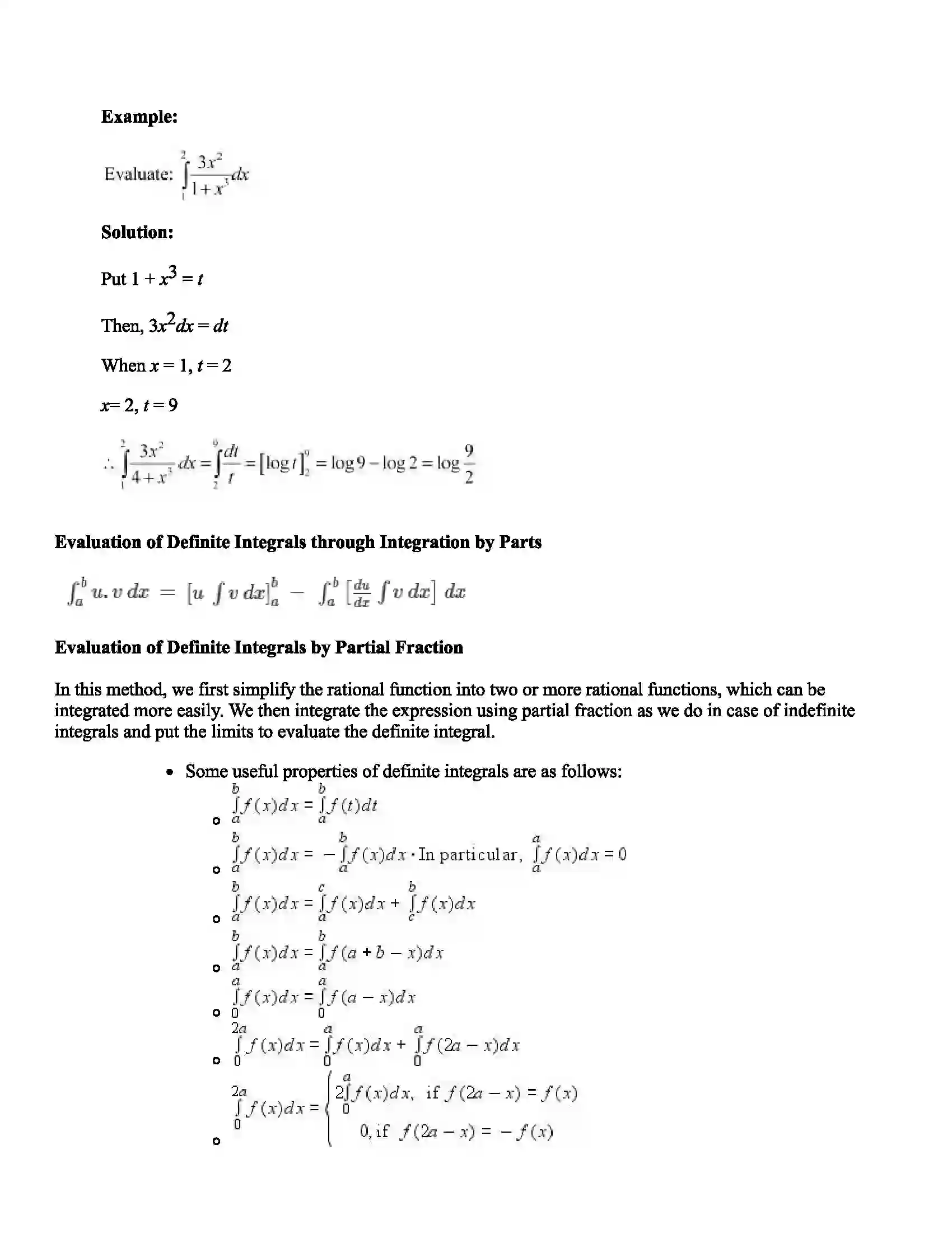 Maharashtra Board Class 12th Mathematics Part - II Definite Integral Revision Note 2