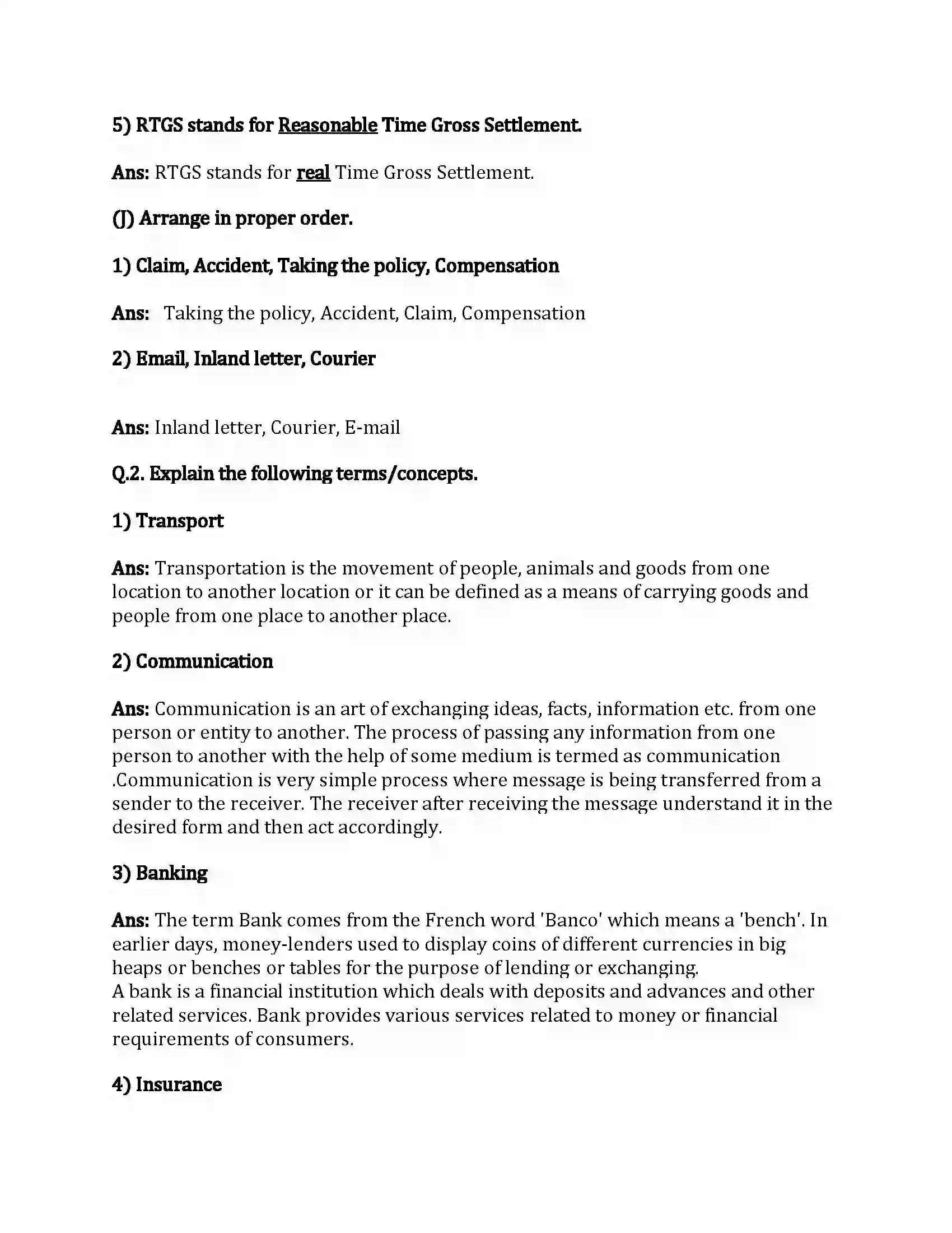 Maharashtra Board Class 12th Organization of Commerce & Management Business Services Revision Note 5