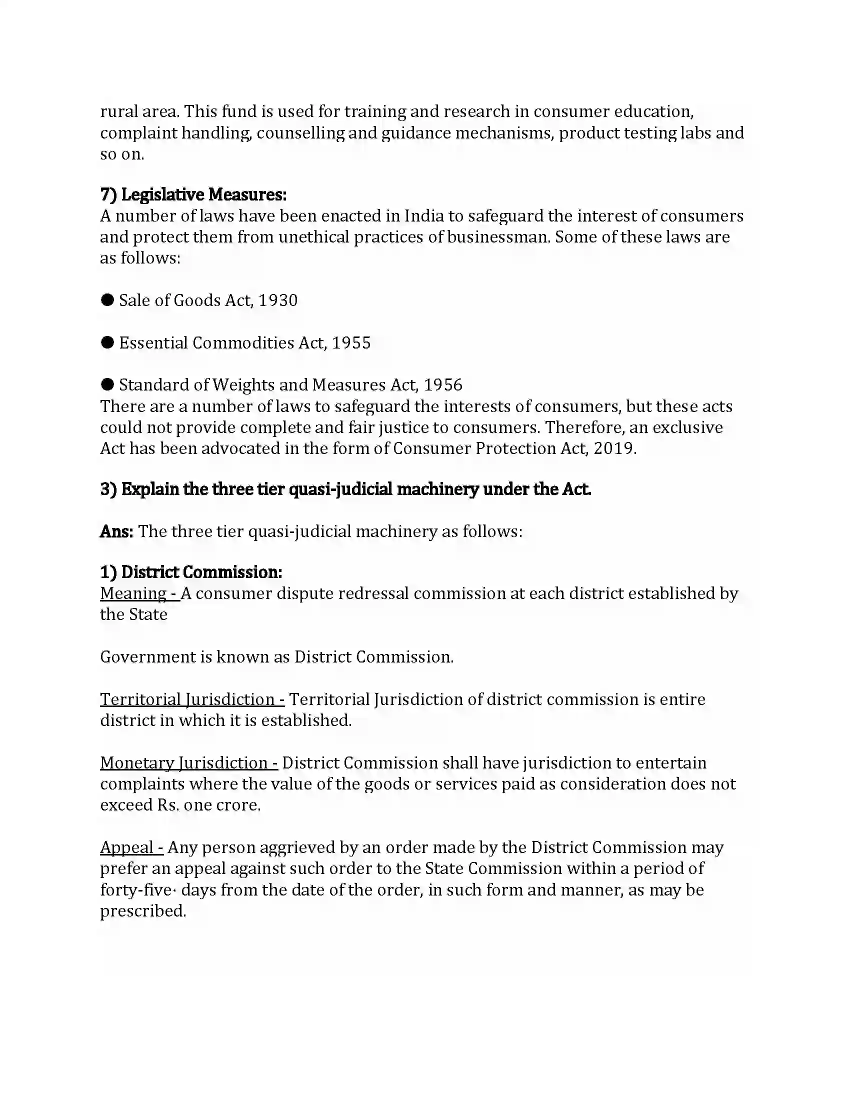 Maharashtra Board Class 12th Organization of Commerce & Management Consumer Protection Revision Note 23