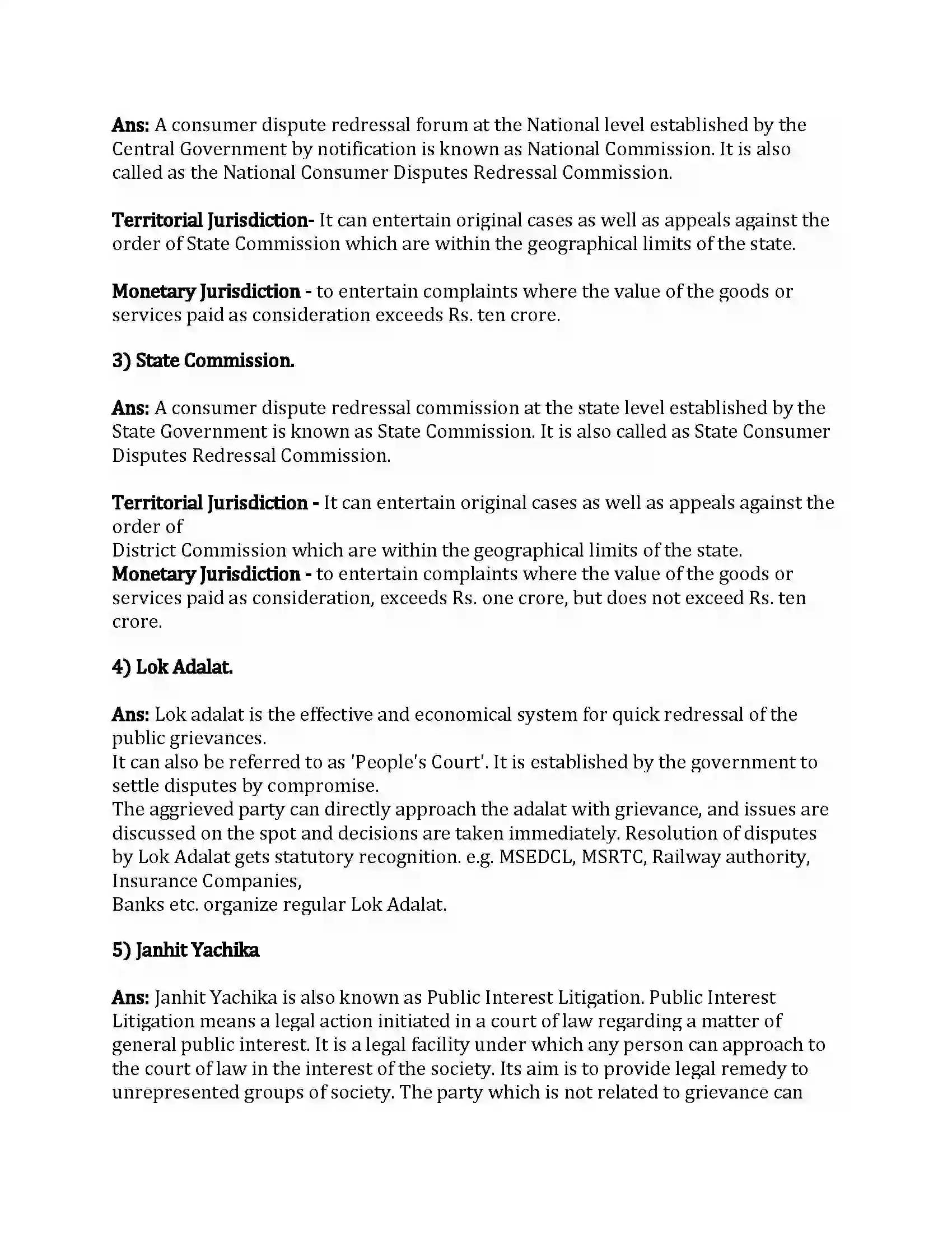 Maharashtra Board Class 12th Organization of Commerce & Management Consumer Protection Revision Note 6