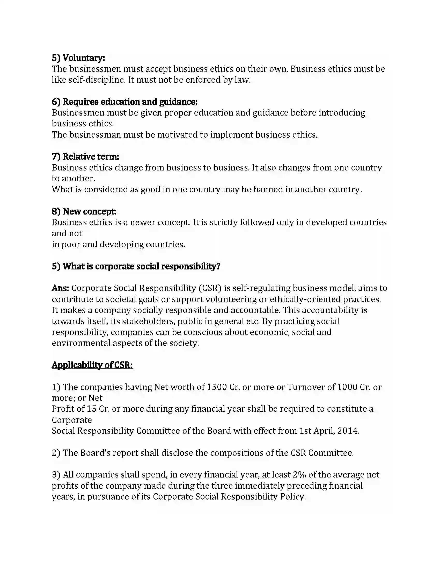 Maharashtra Board Class 12th Organization of Commerce & Management Social Responsibilities of Business Revision Note 19