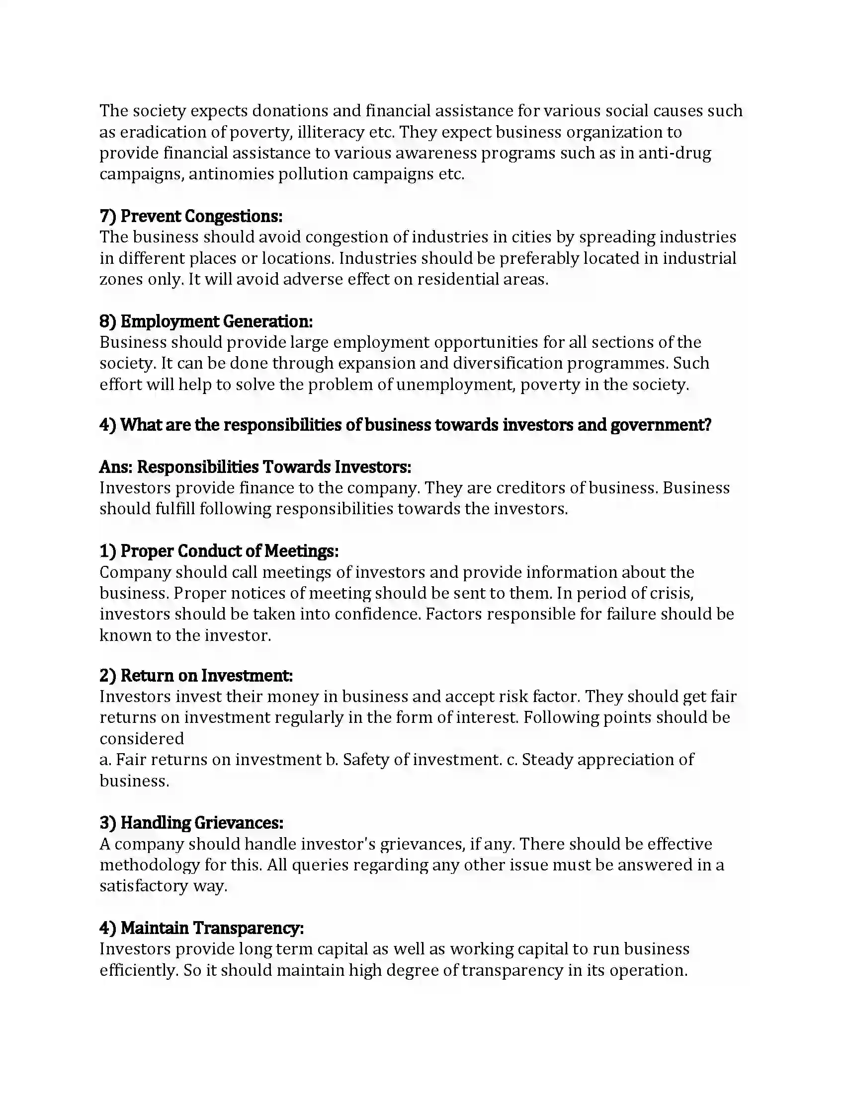 Maharashtra Board Class 12th Organization of Commerce & Management Social Responsibilities of Business Revision Note 25