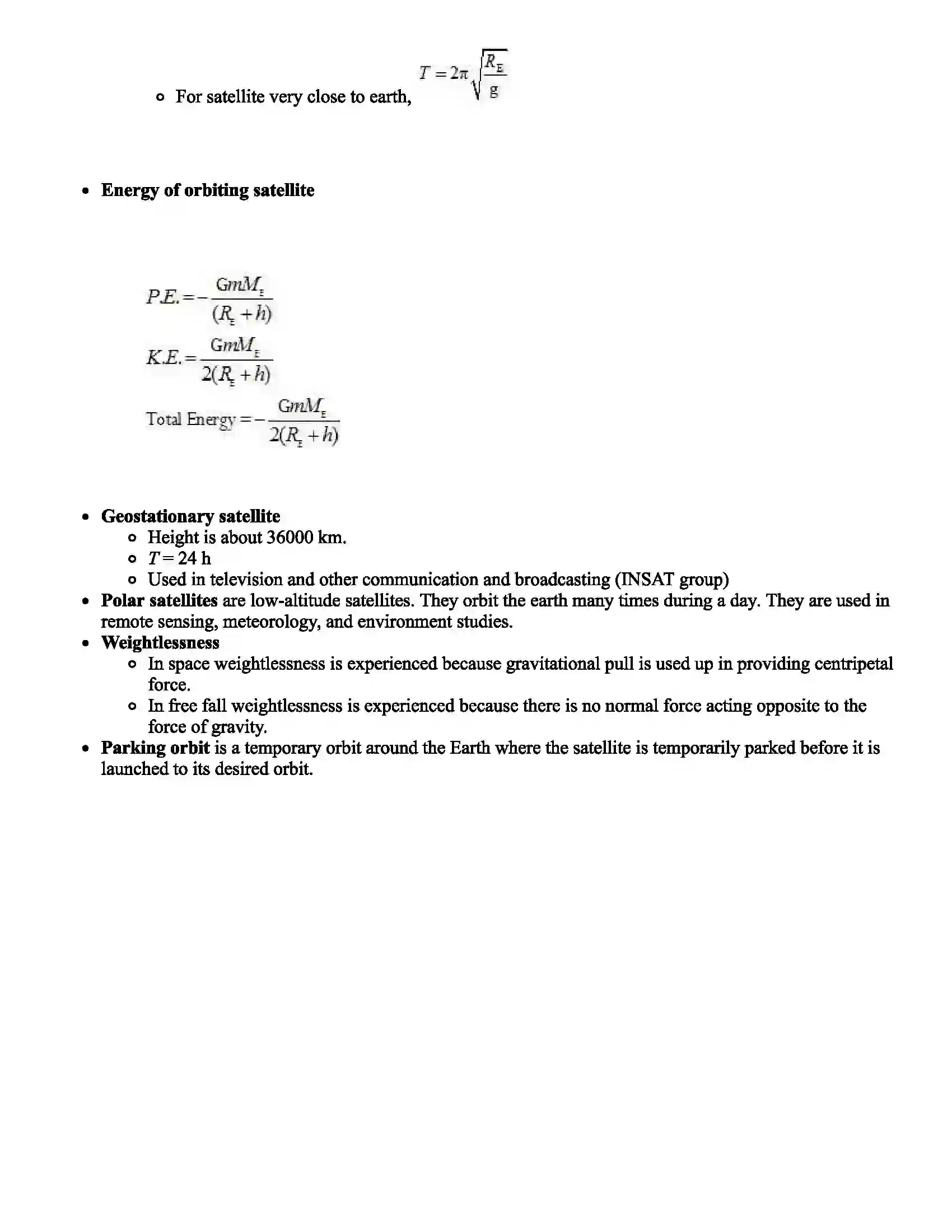 Maharashtra Board Class 12th Physics Gravitation Revision Note 3