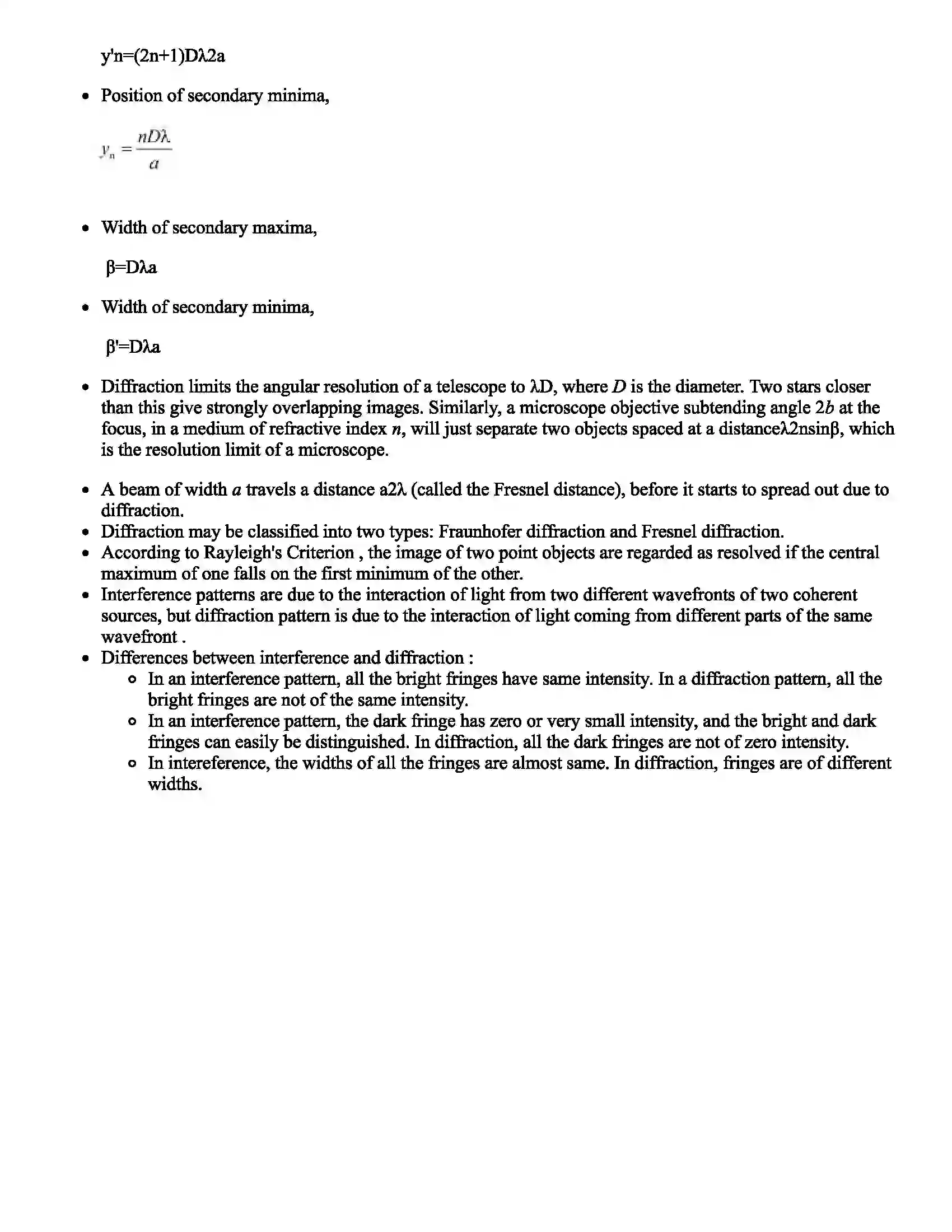 Maharashtra Board Class 12th Physics Interference and Diffraction Revision Note 2