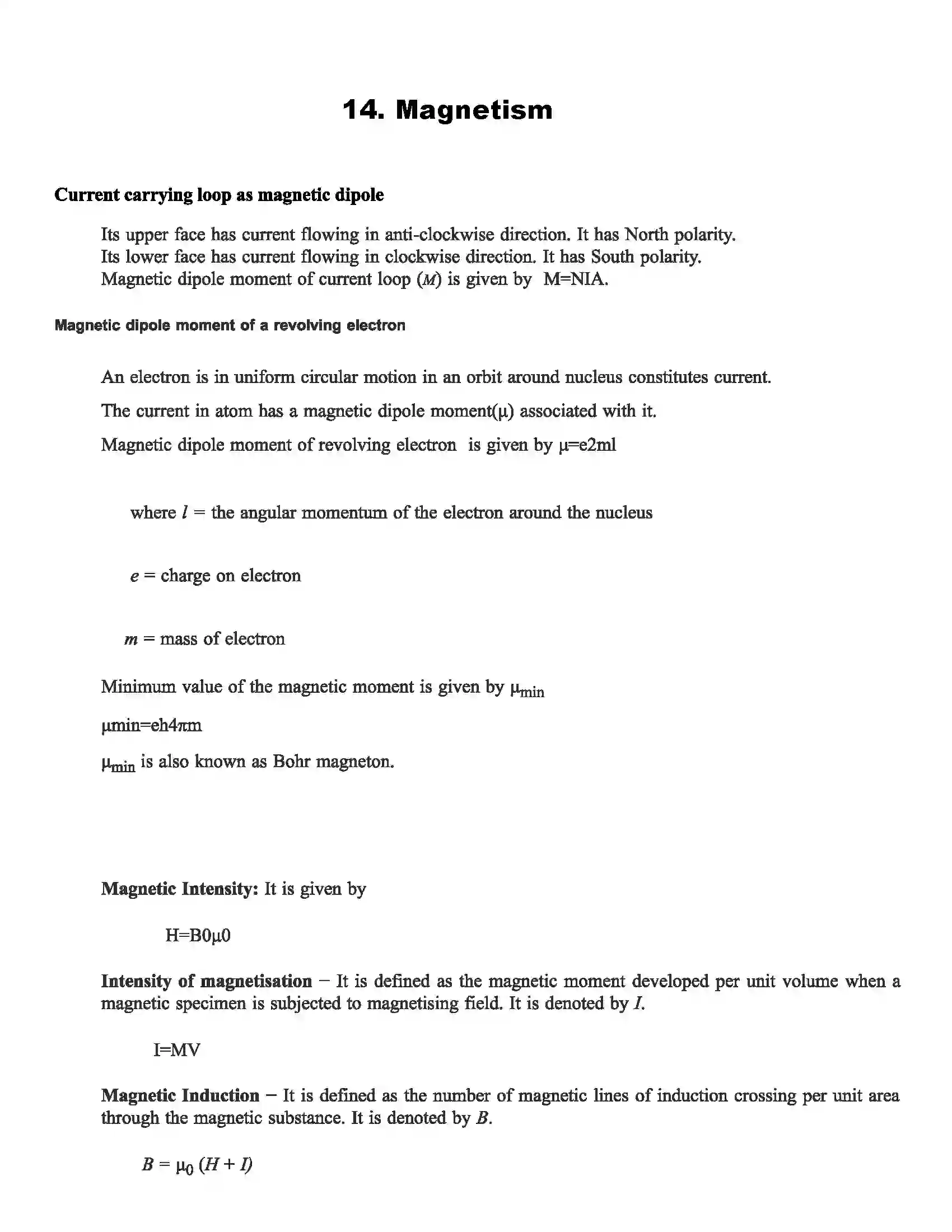 Maharashtra Board Class 12th Physics Magnetism Revision Note 1