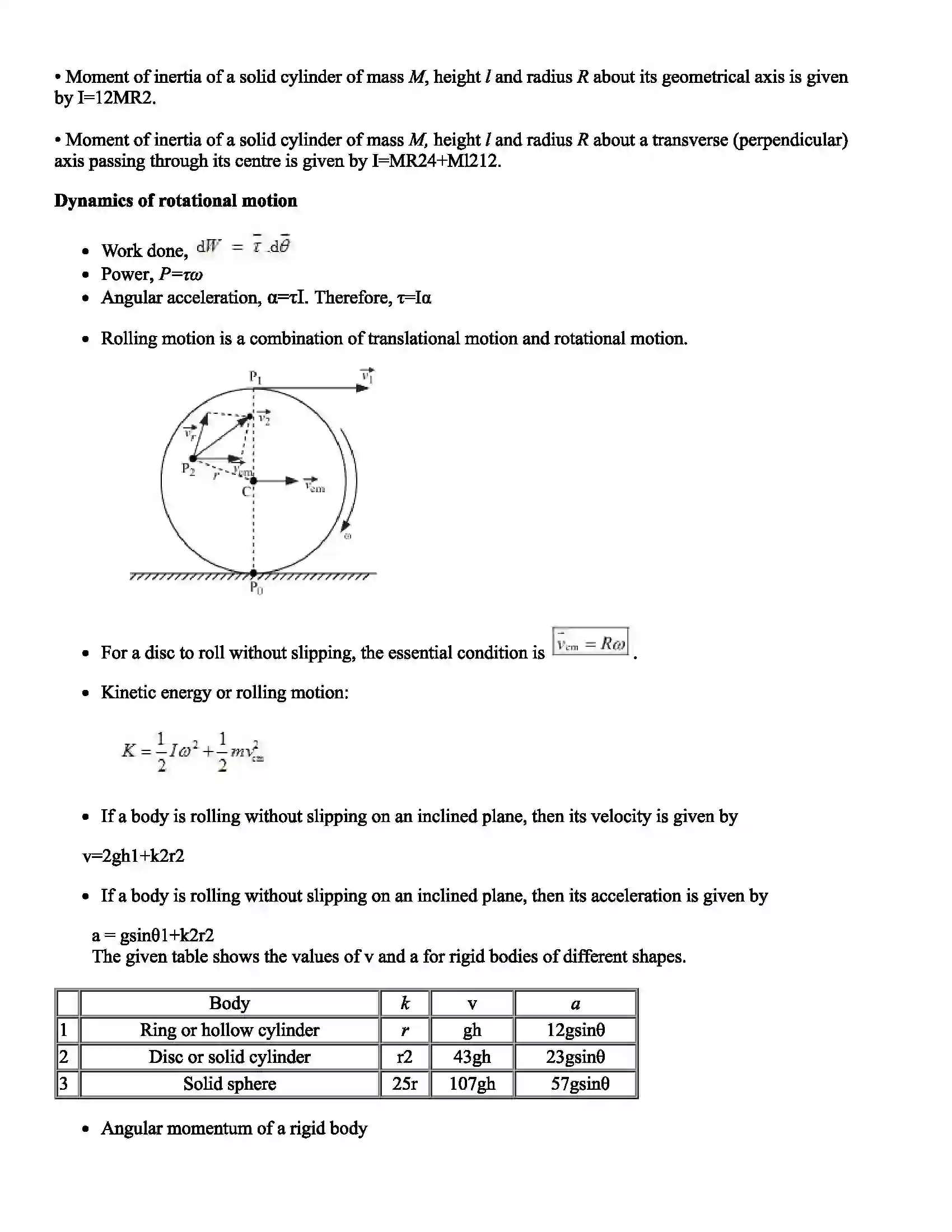 Maharashtra Board Class 12th Physics Rotational Motion Revision Note 2
