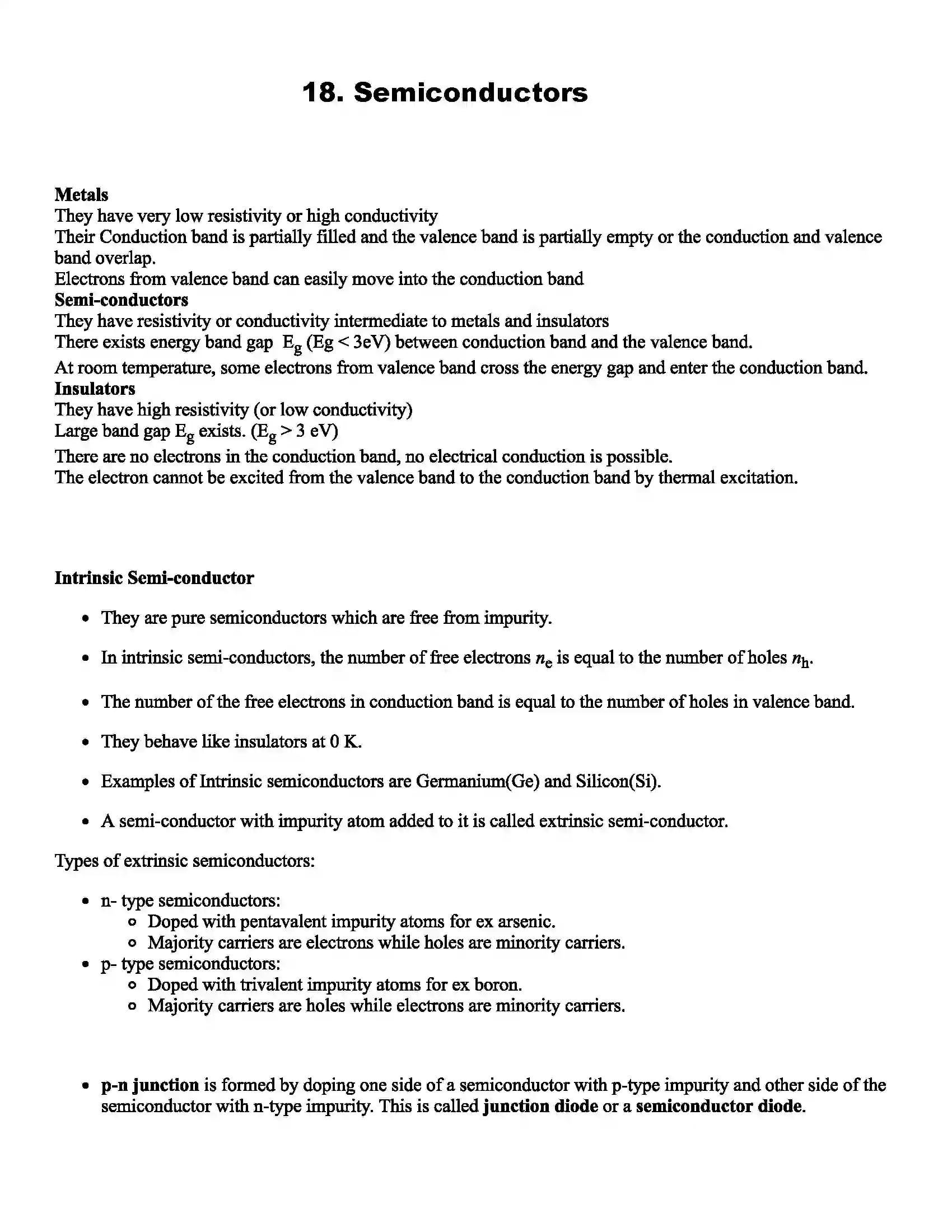 Maharashtra Board Class 12th Physics Semiconductors Revision Note 1