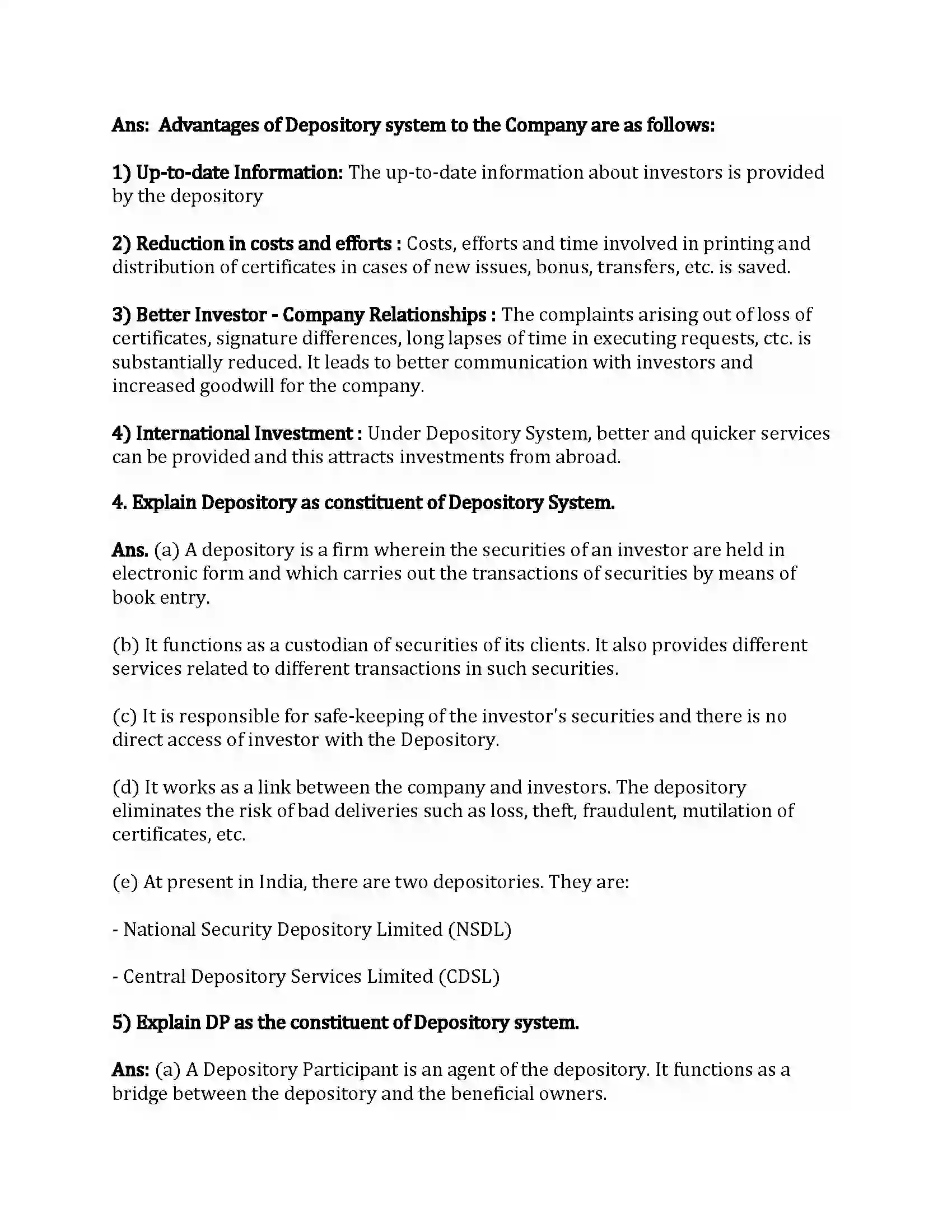 Maharashtra Board Class 12th Secretarial Practice Depository System Revision Note 16