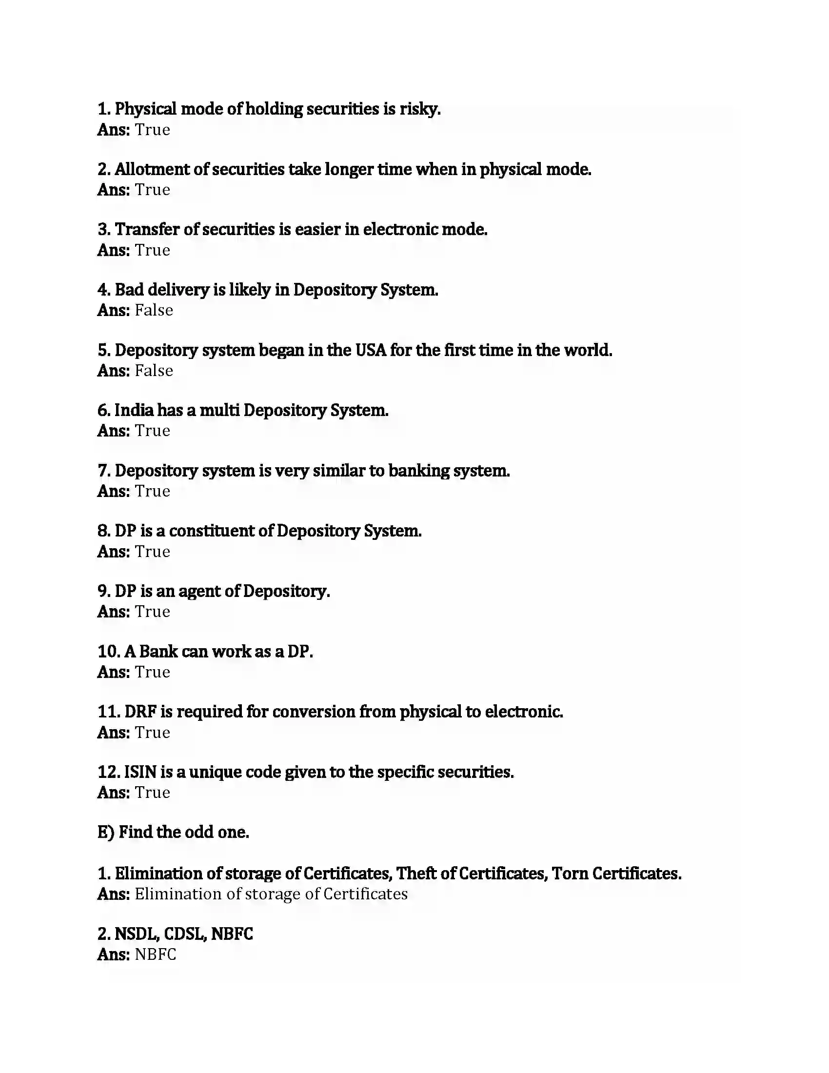 Maharashtra Board Class 12th Secretarial Practice Depository System Revision Note 5