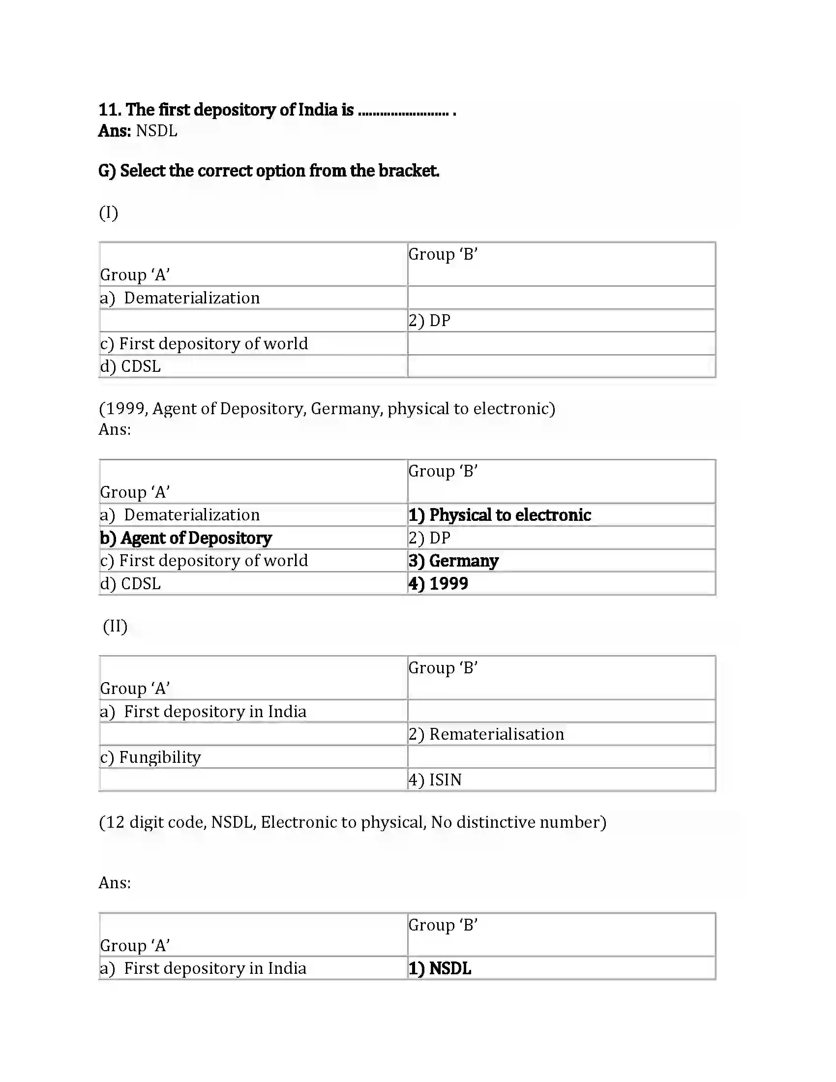 Maharashtra Board Class 12th Secretarial Practice Depository System Revision Note 7