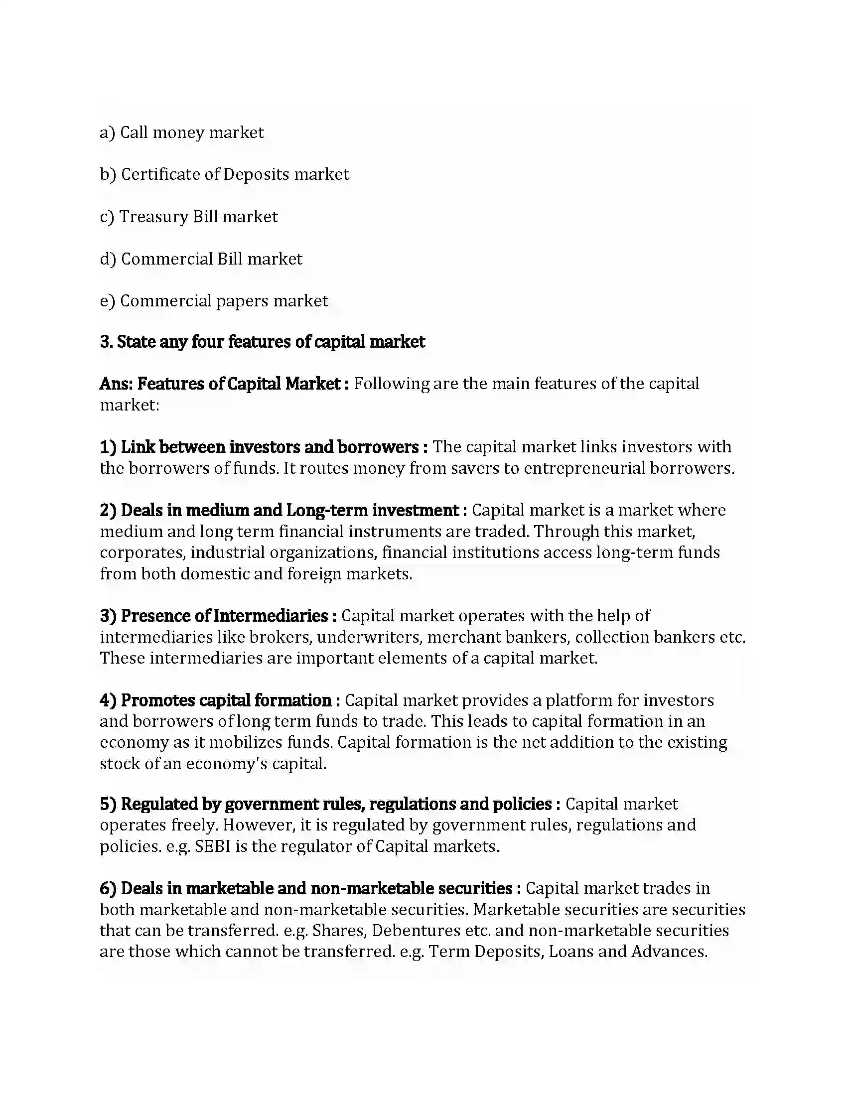 Maharashtra Board Class 12th Secretarial Practice Financial Market Revision Note 12