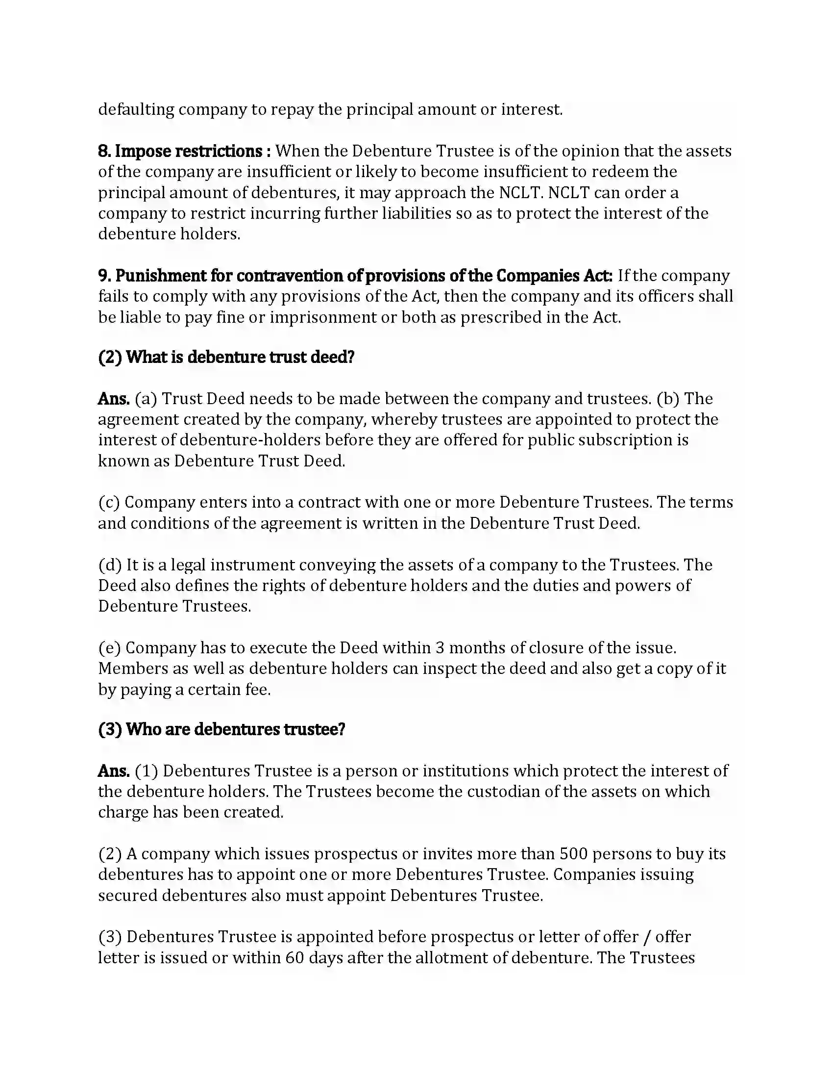 Maharashtra Board Class 12th Secretarial Practice Introduction to Corporate Finance Revision Note 13