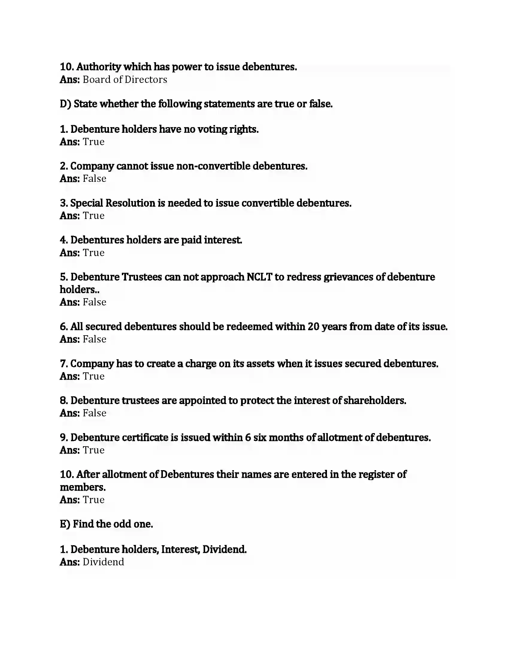 Maharashtra Board Class 12th Secretarial Practice Introduction to Corporate Finance Revision Note 4