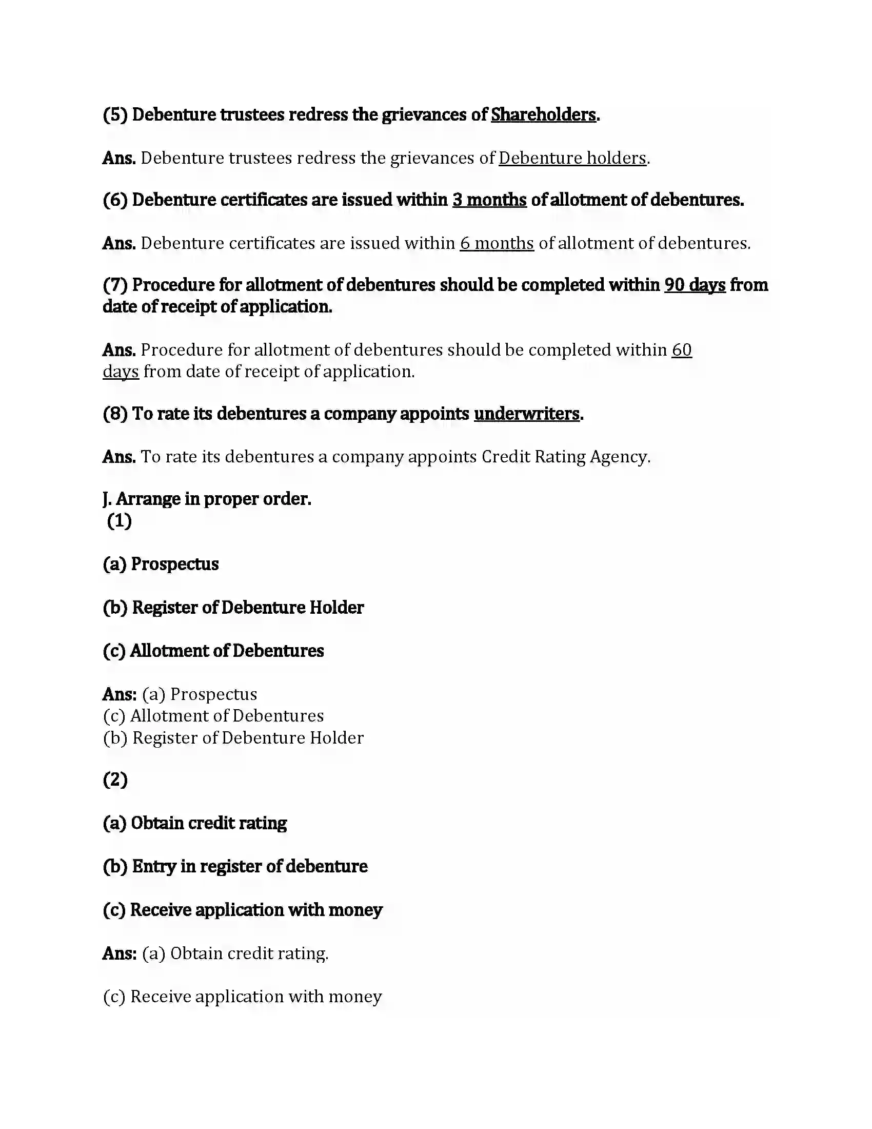 Maharashtra Board Class 12th Secretarial Practice Introduction to Corporate Finance Revision Note 8
