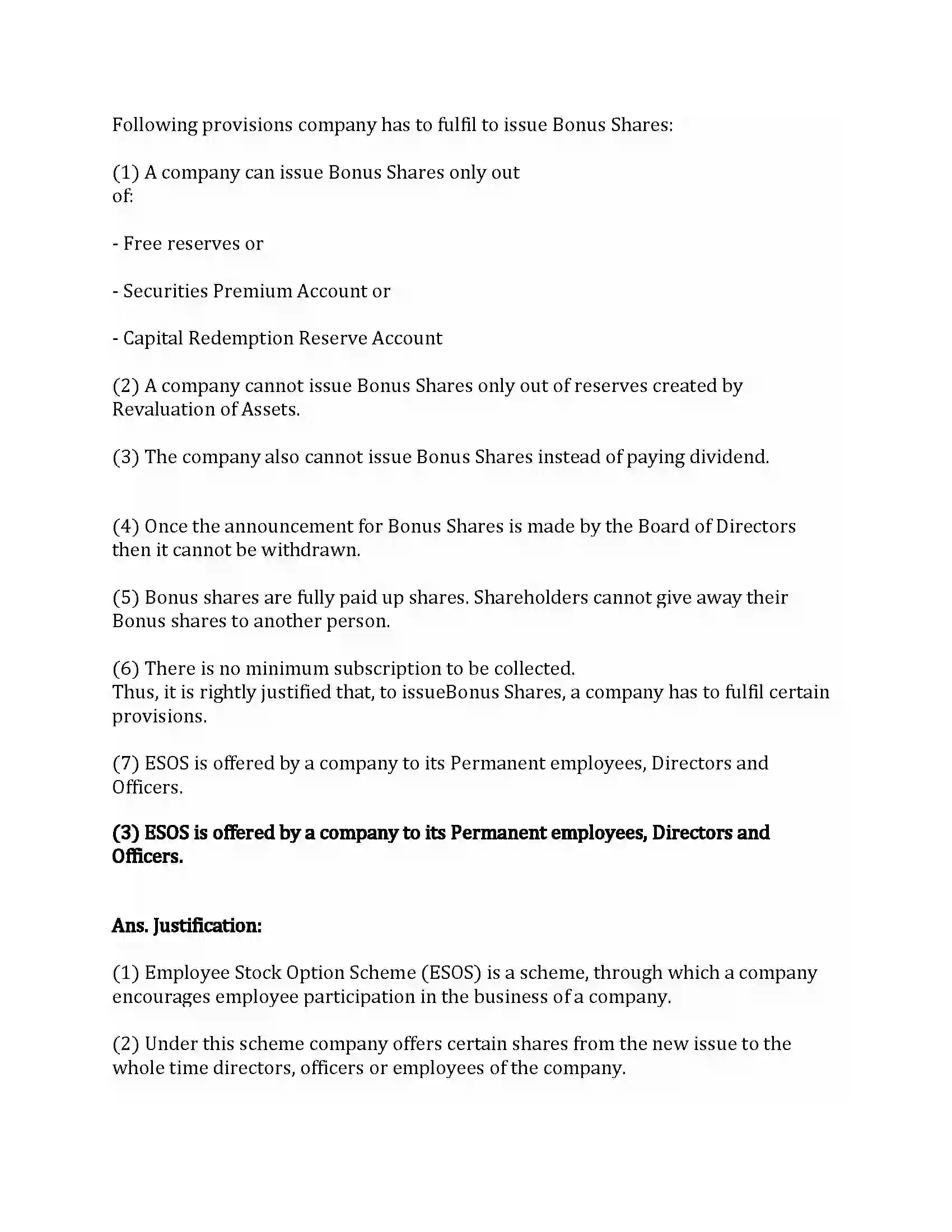 Maharashtra Board Class 12th Secretarial Practice Issue of Shares Revision Note 30