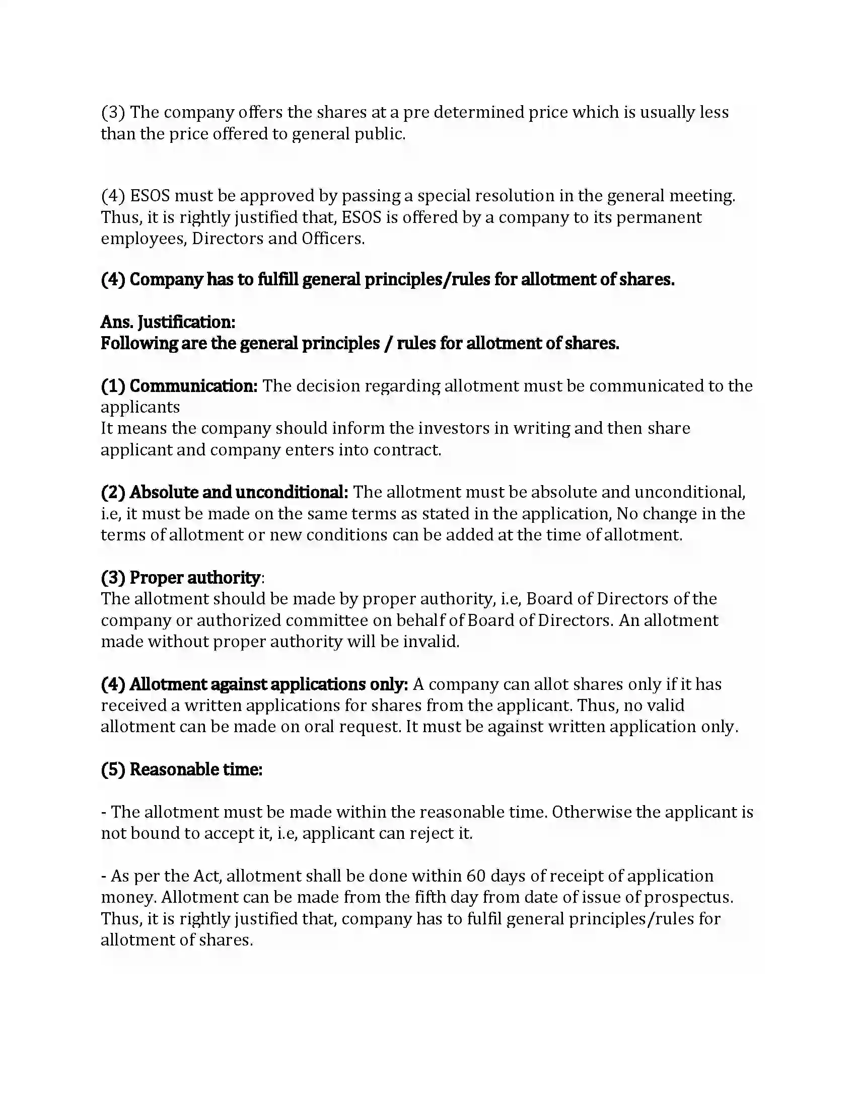 Maharashtra Board Class 12th Secretarial Practice Issue of Shares Revision Note 31